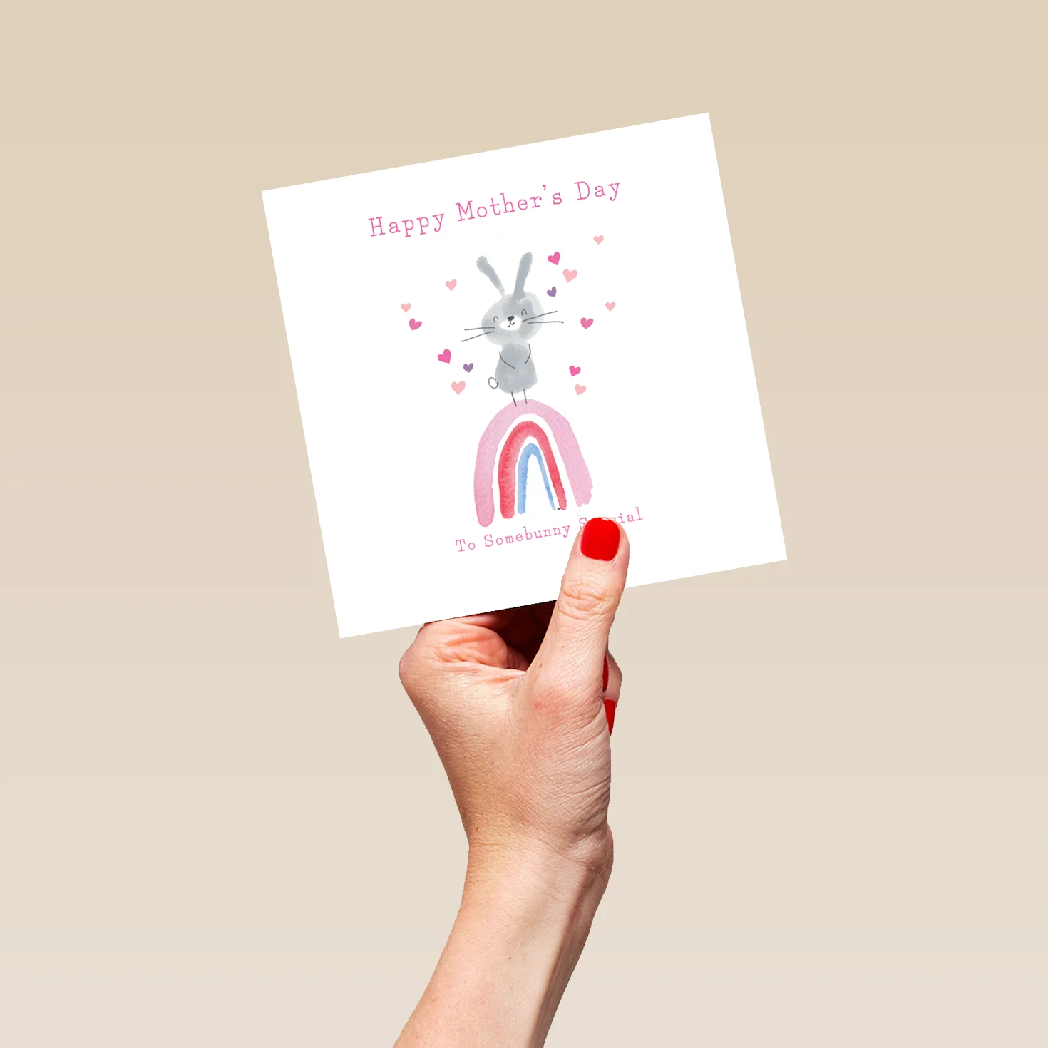 Personalised Cute Rabbit & Rainbow Mother's Day Card - Image 5