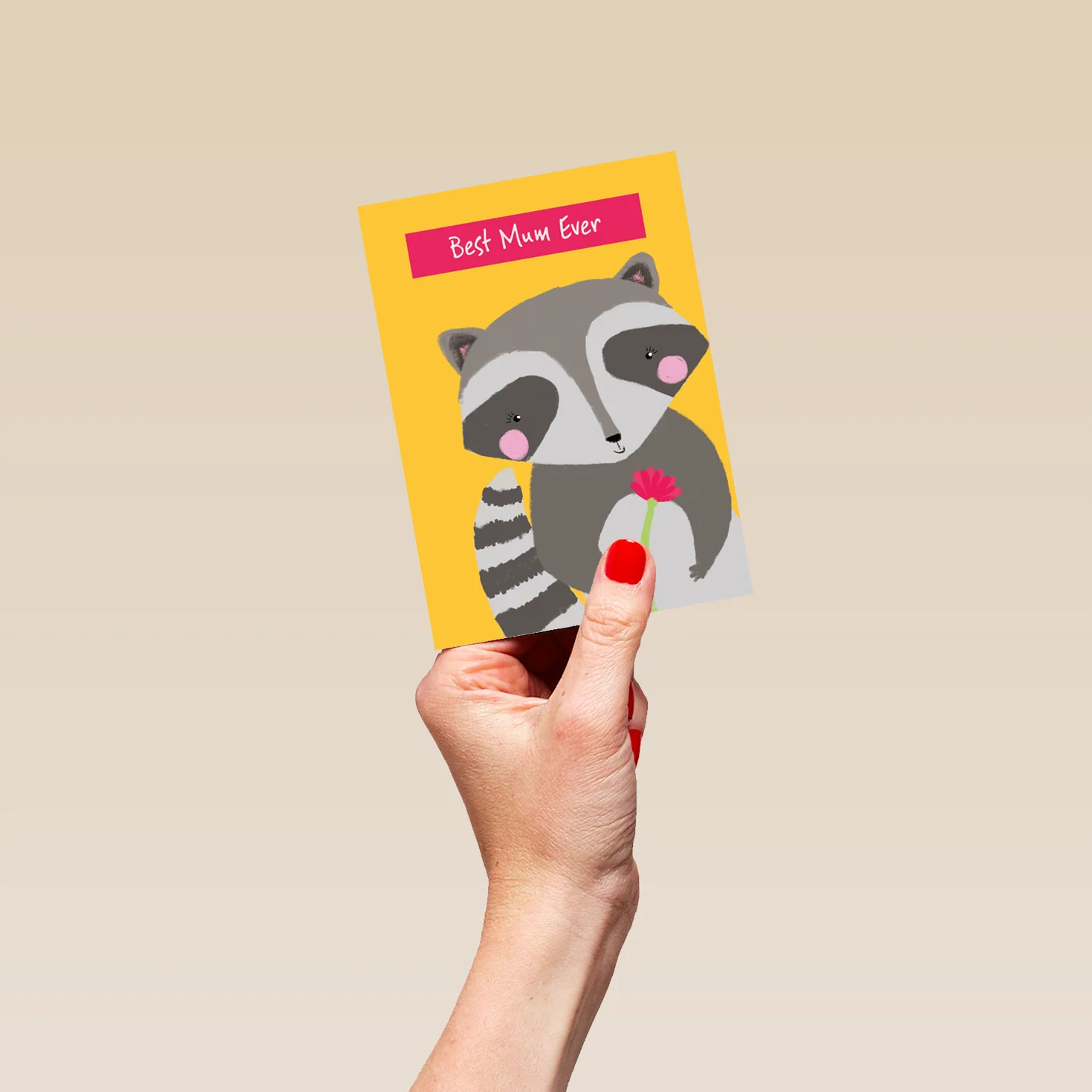 Personalised Cute Raccoon Mother's Day Card For Mum - Image 4