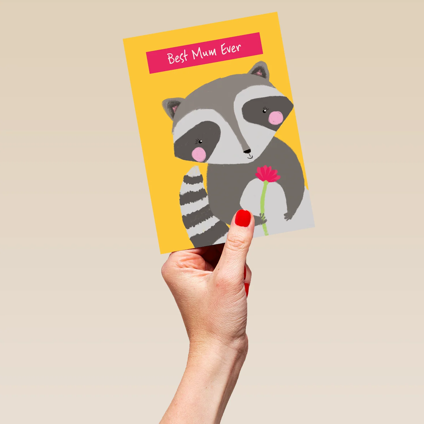 Personalised Cute Raccoon Mother's Day Card For Mum - Image 5