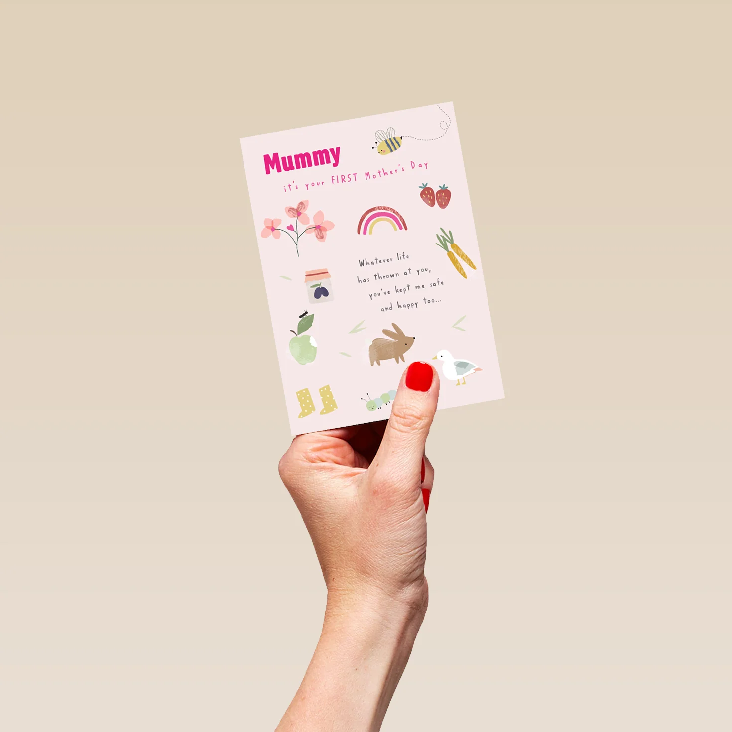 Personalised Cute Rainbows & Animals 1st Mother's Day Card For Mummy - Image 4