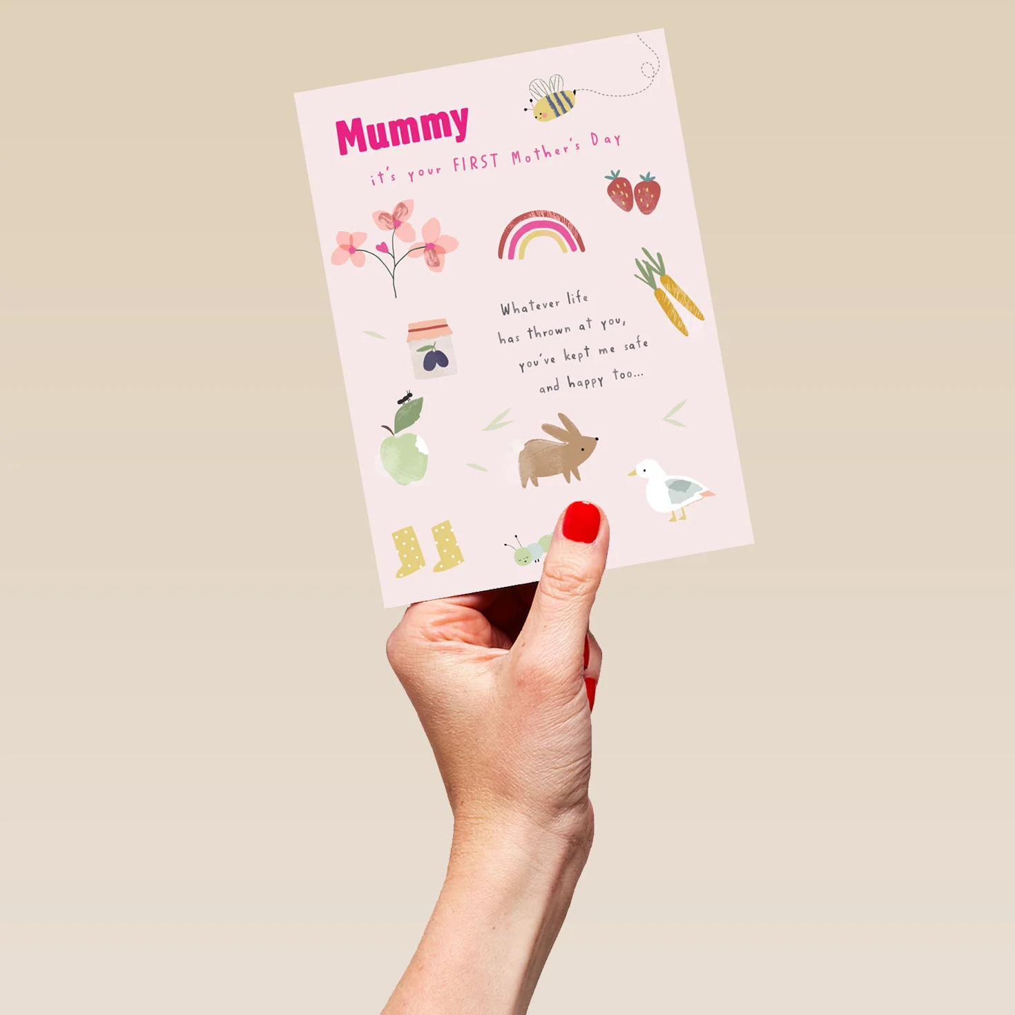 Personalised Cute Rainbows & Animals 1st Mother's Day Card For Mummy - Image 5