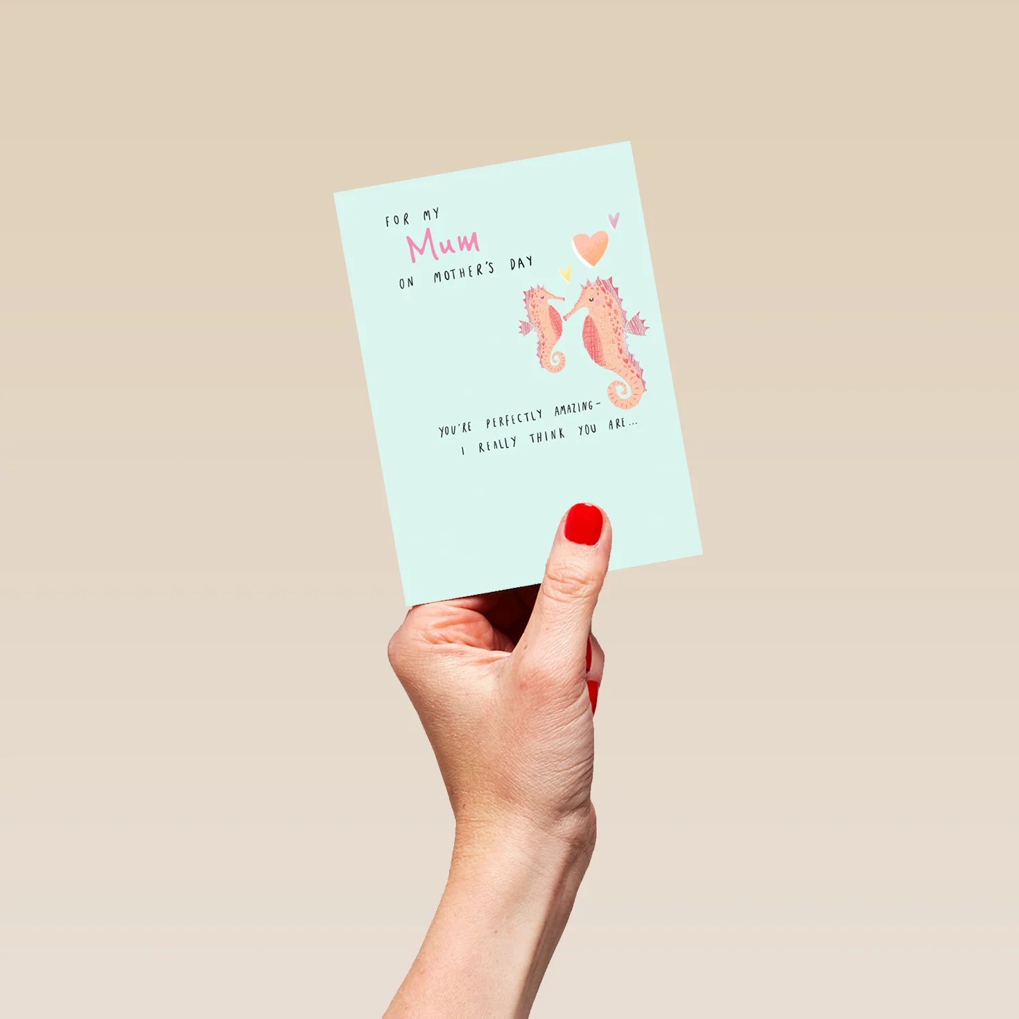 Personalised Cute Seahorses Mother's Day Card For Mum - Image 4