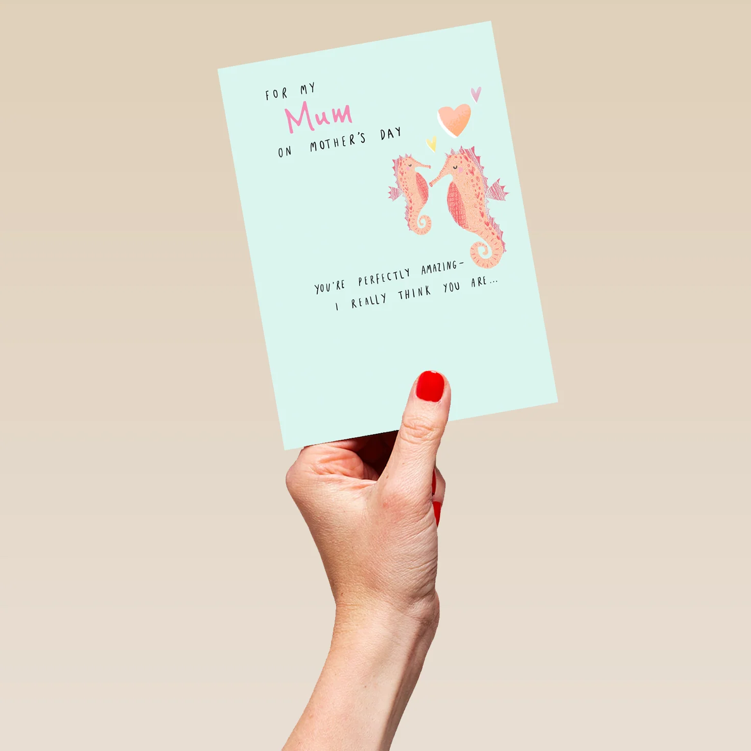 Personalised Cute Seahorses Mother's Day Card For Mum - Image 5