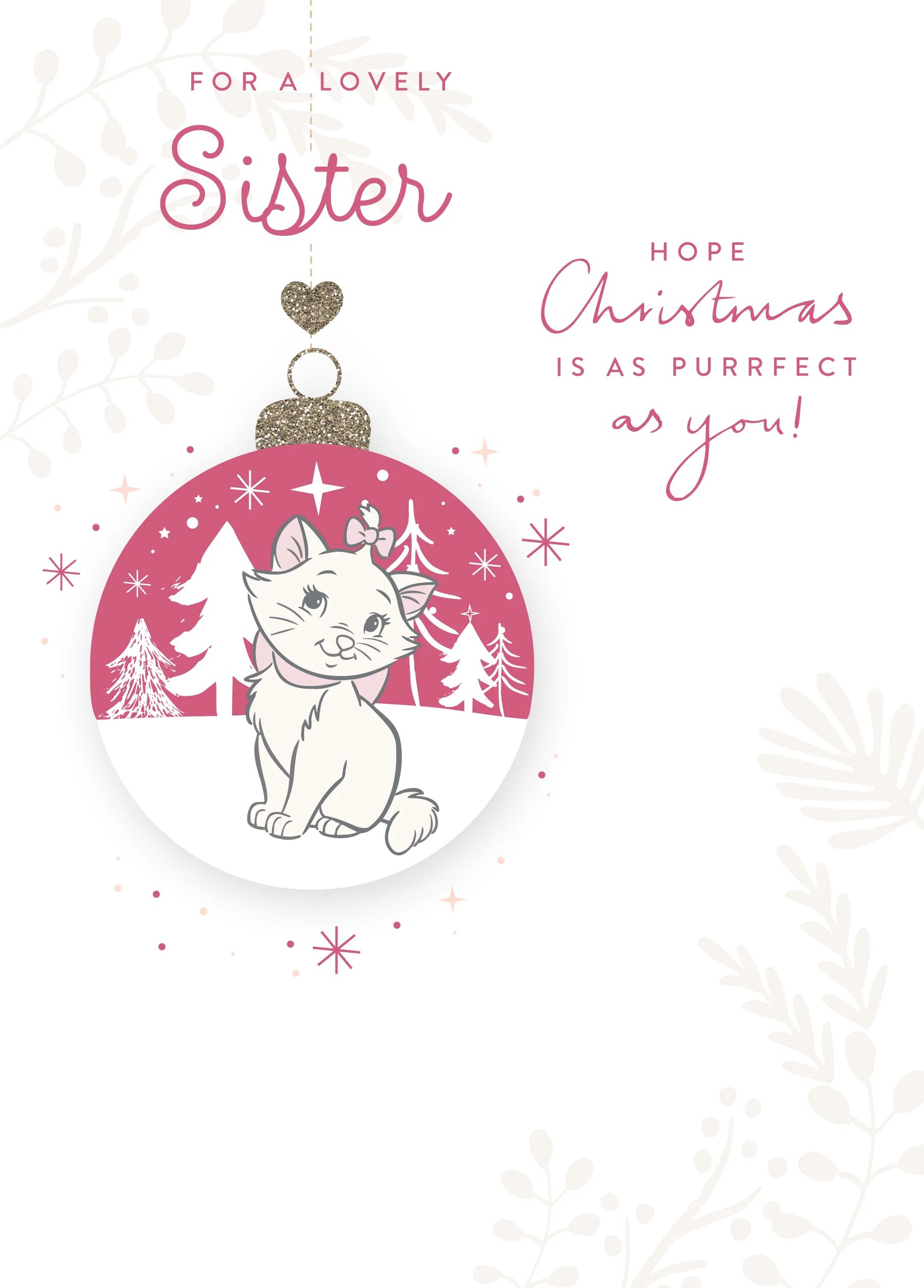 Personalised Cute Sister Disney The Aristocats Cats Christmas Card