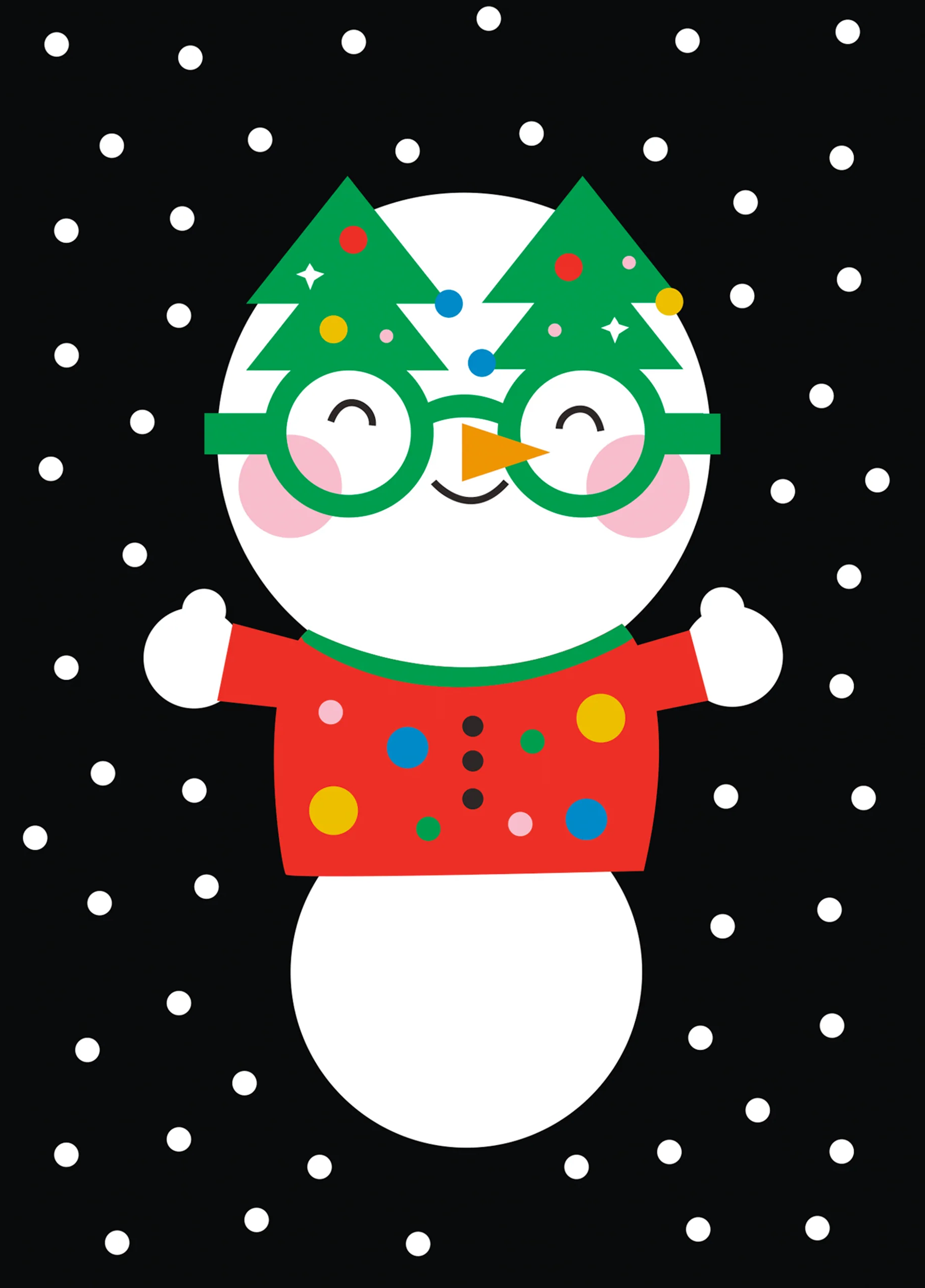 Personalised Cute Snowman Kids Christmas Card