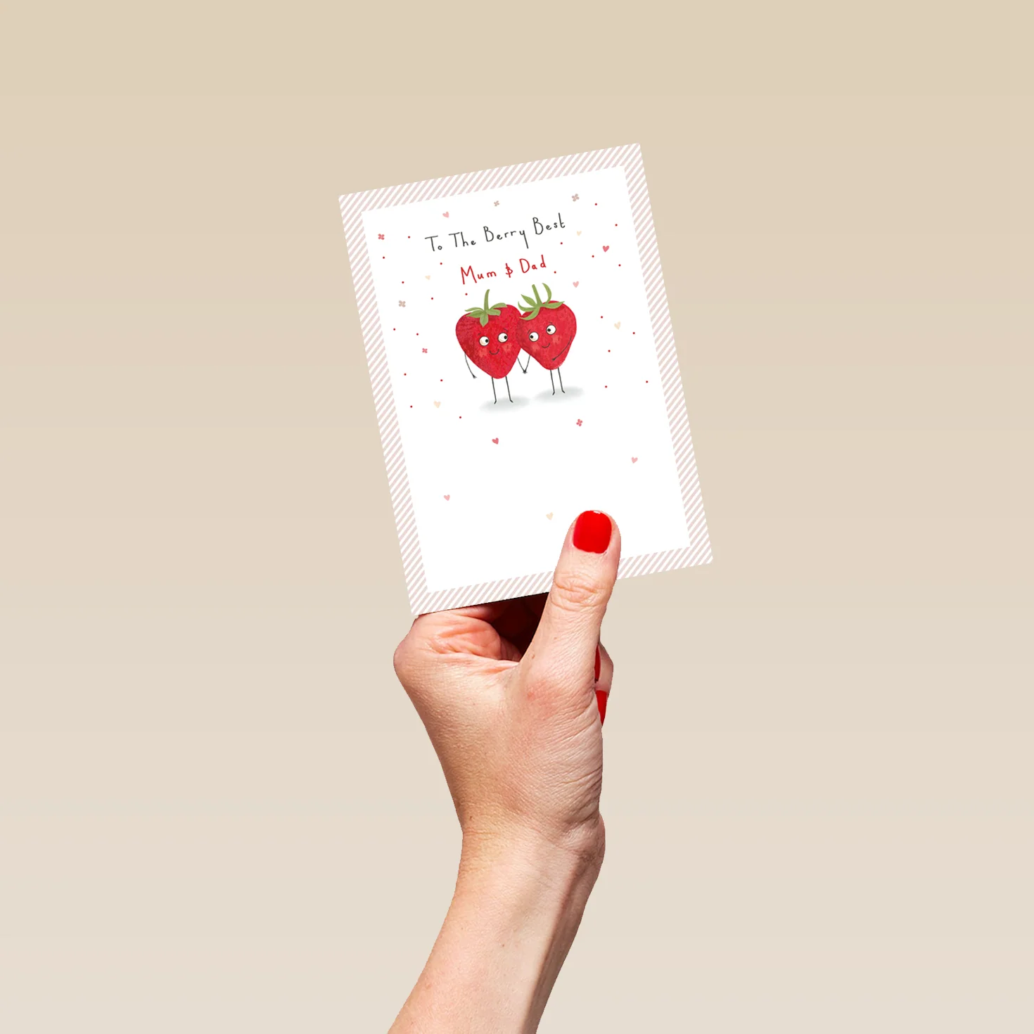 Personalised Cute Strawberries Anniversary Card - Image 4