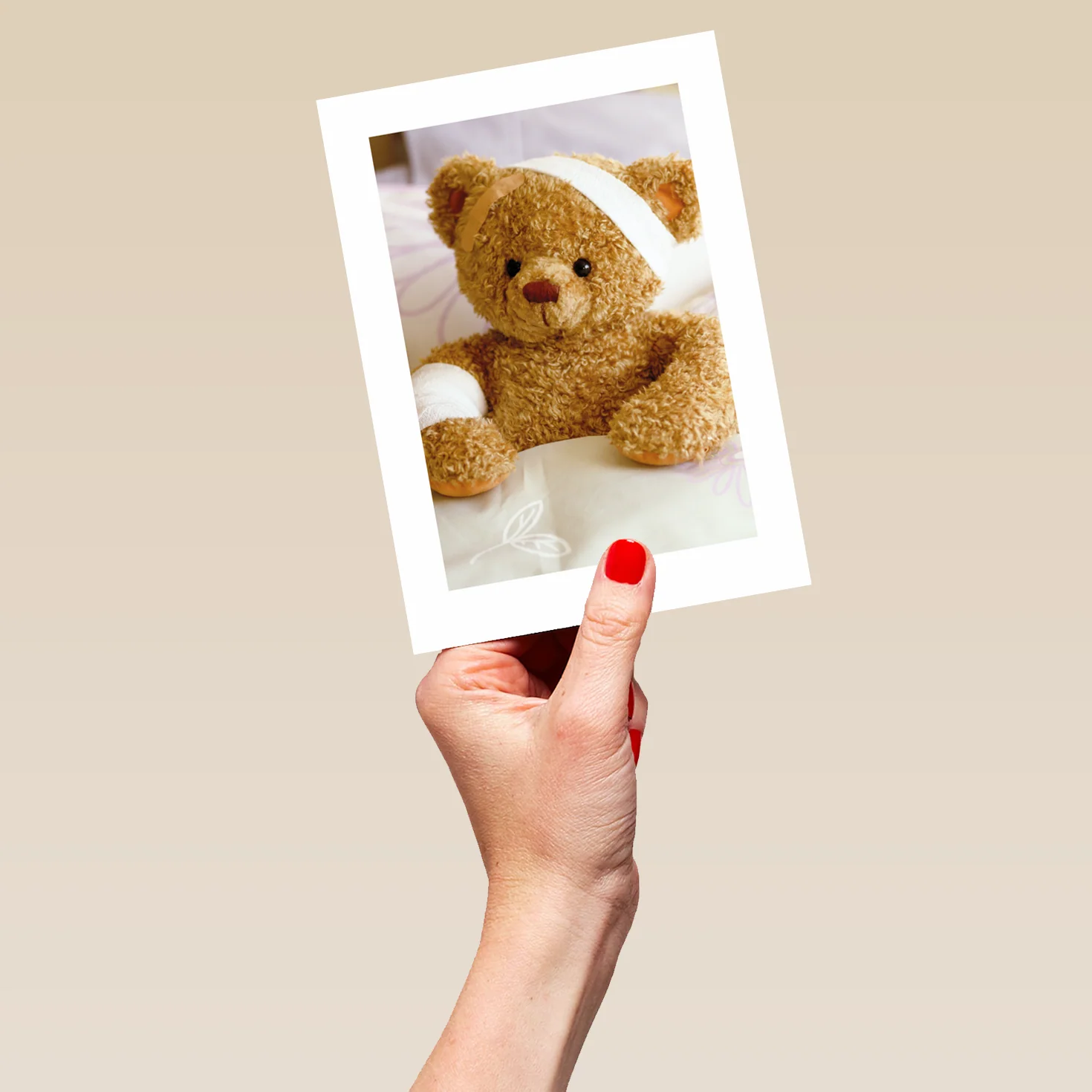 Personalised Cute Teddy Bear Bed Bandages Card - Image 5