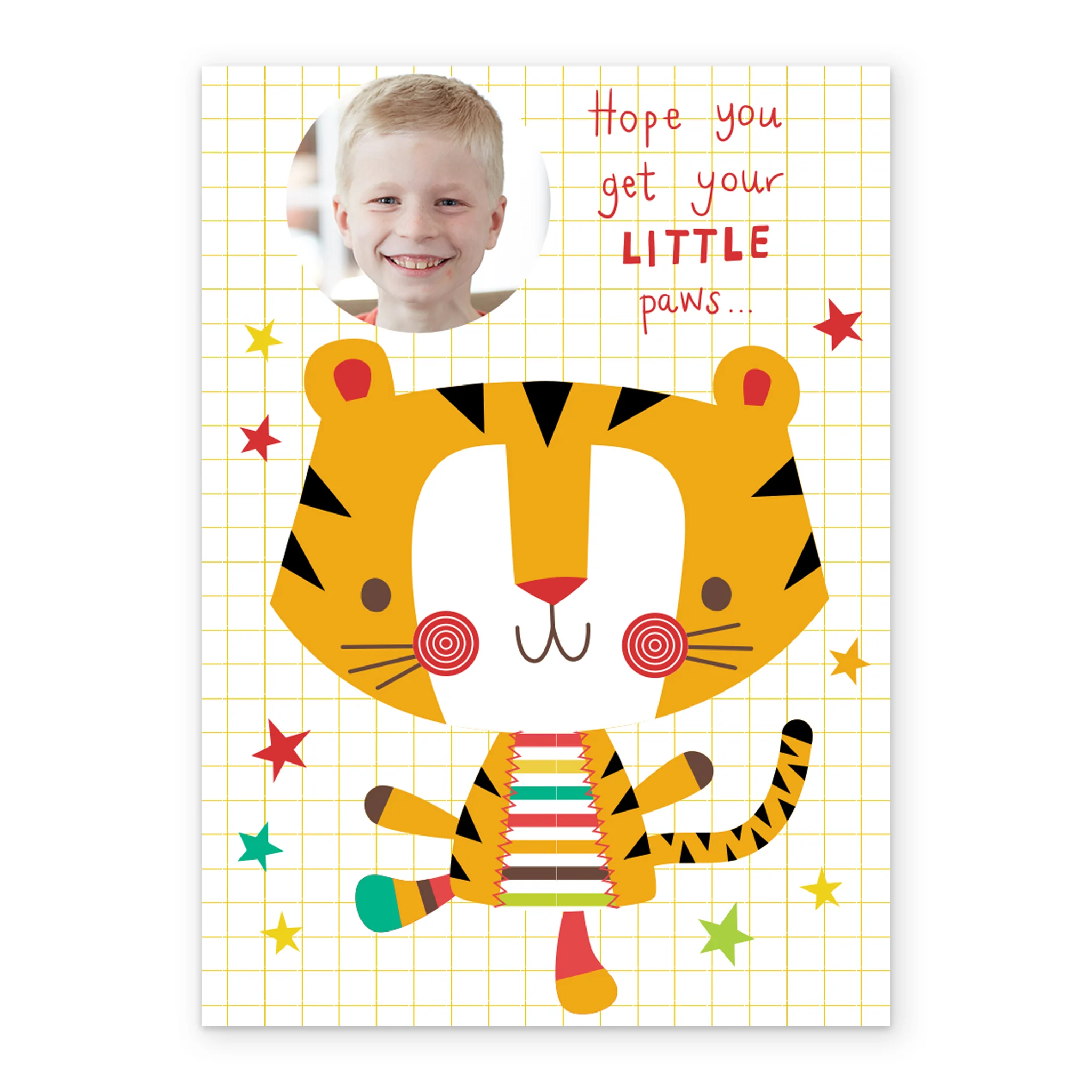 Personalised Cute Tiger Birthday Boy Photo Card - Image 2