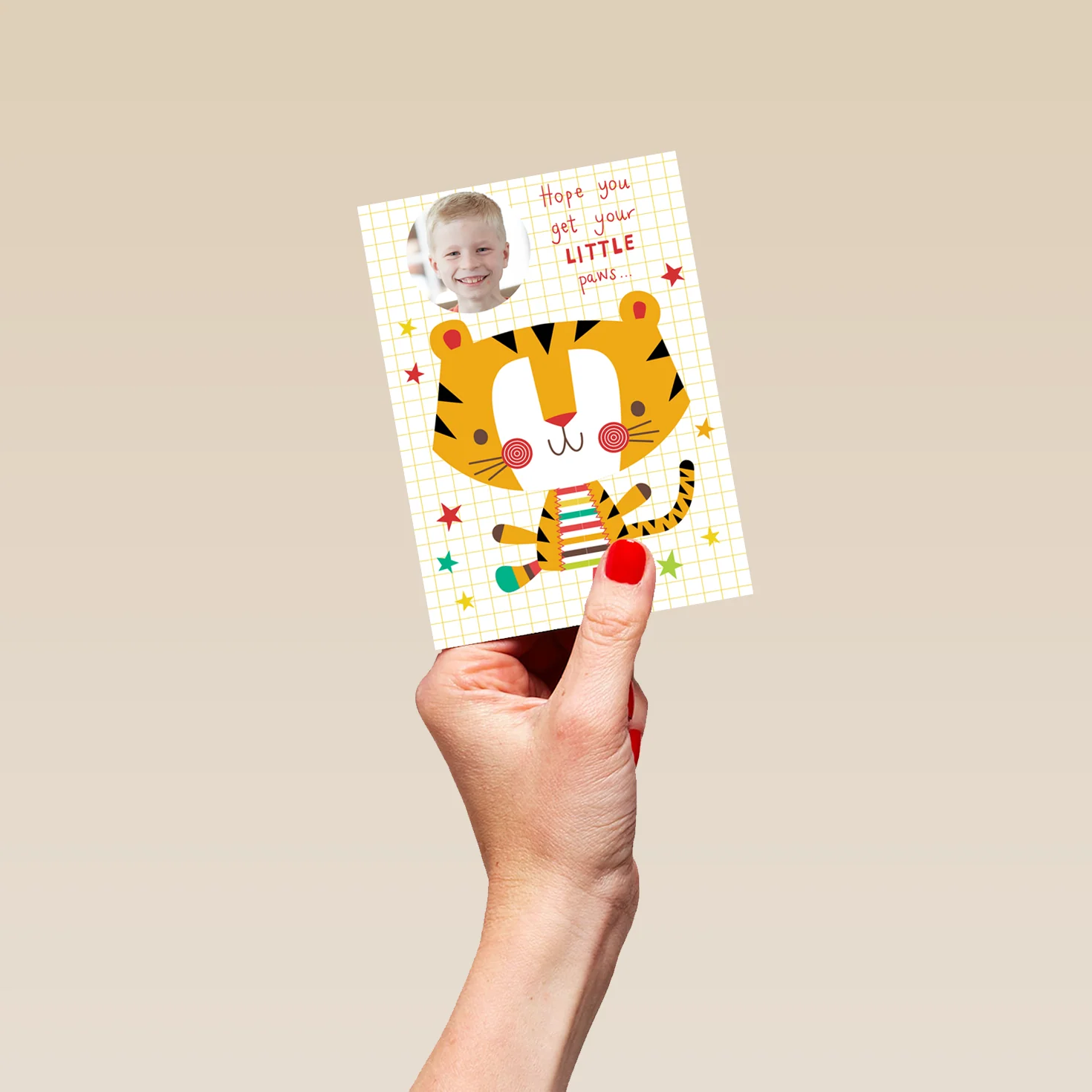 Personalised Cute Tiger Birthday Boy Photo Card - Image 4