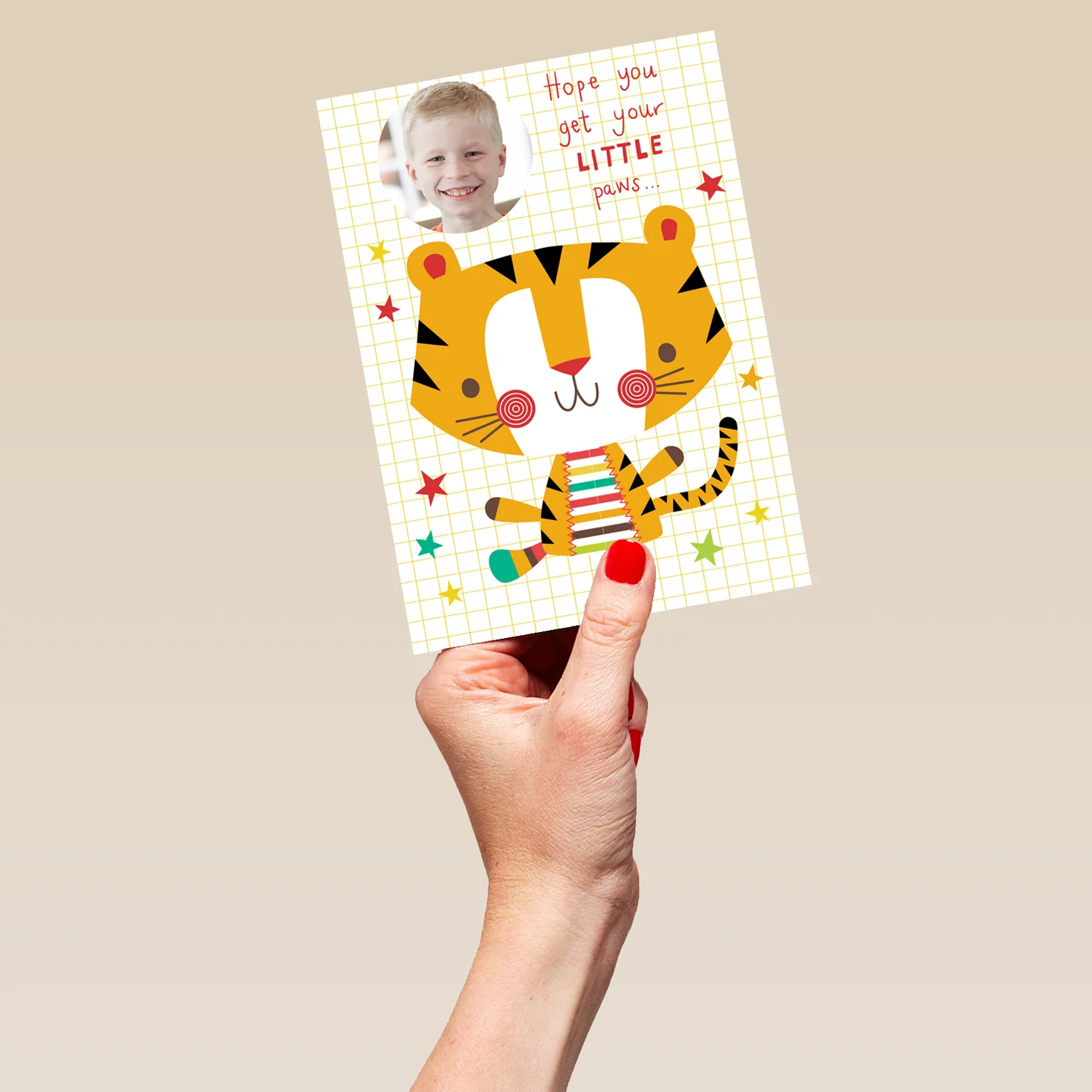 Personalised Cute Tiger Birthday Boy Photo Card - Image 5