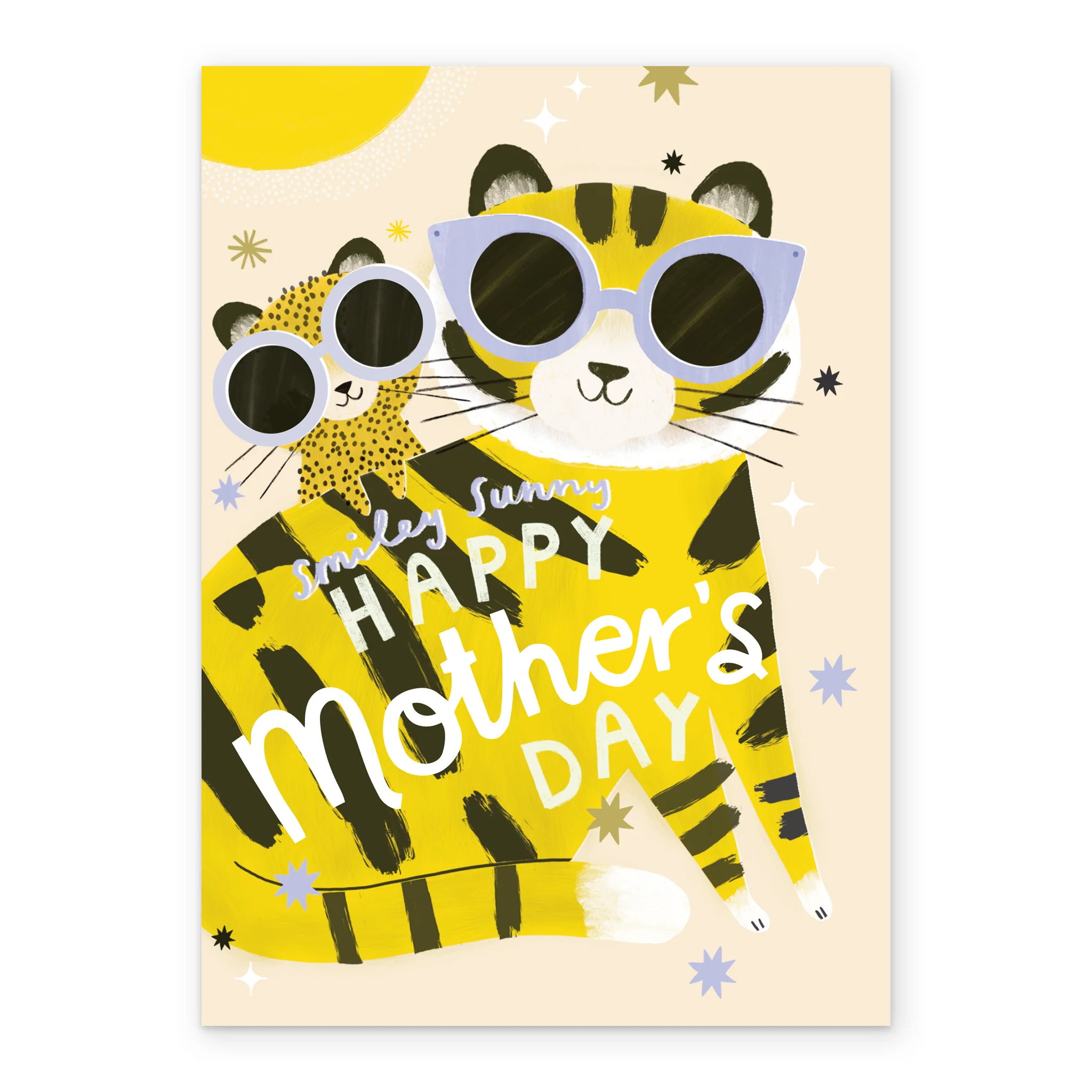 Personalised Cute Tiger Cub With Sunglasses Mother's Day Card - Image 2