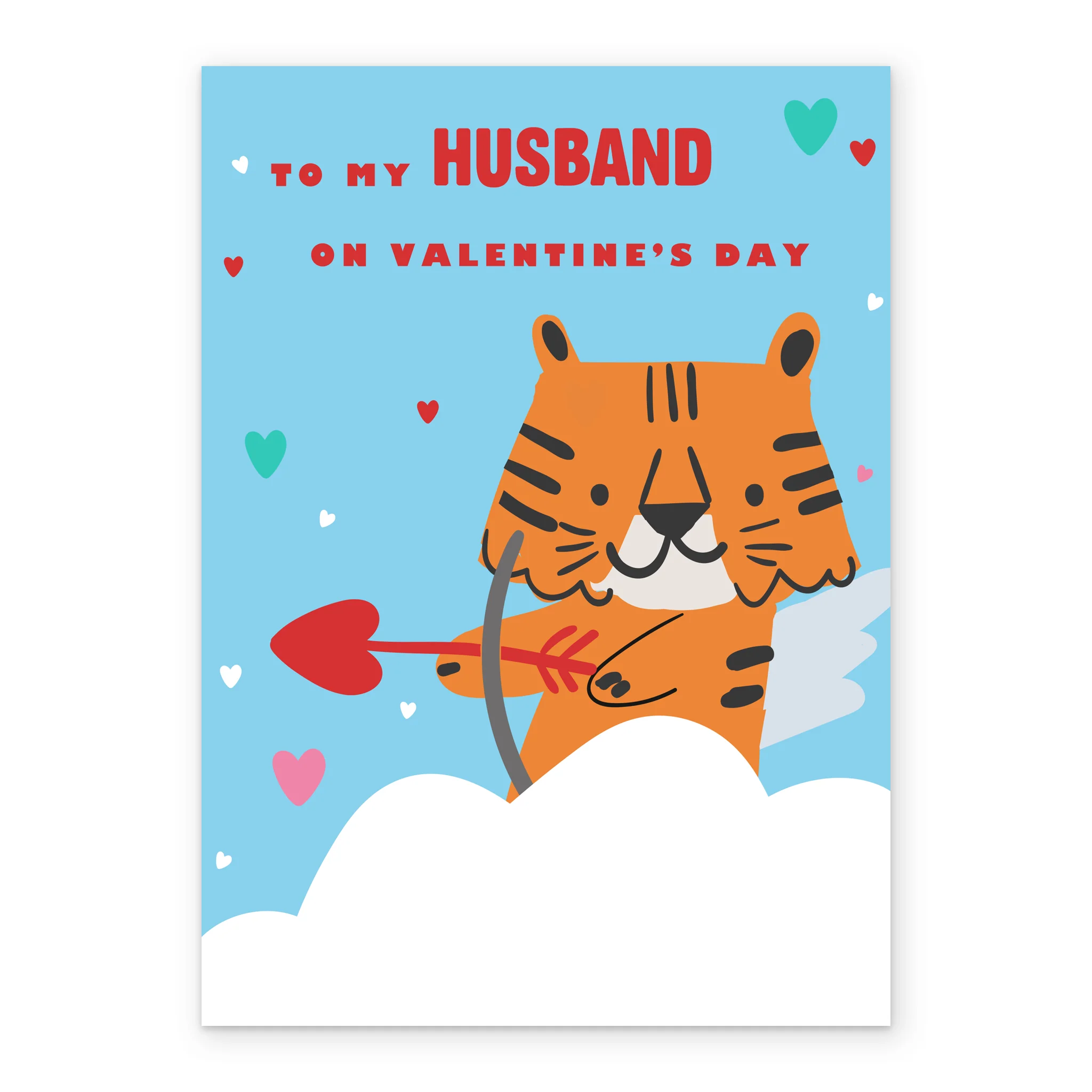 Personalised Cute Tiger With Cupid Arrow Valentine's Day Card - Image 2