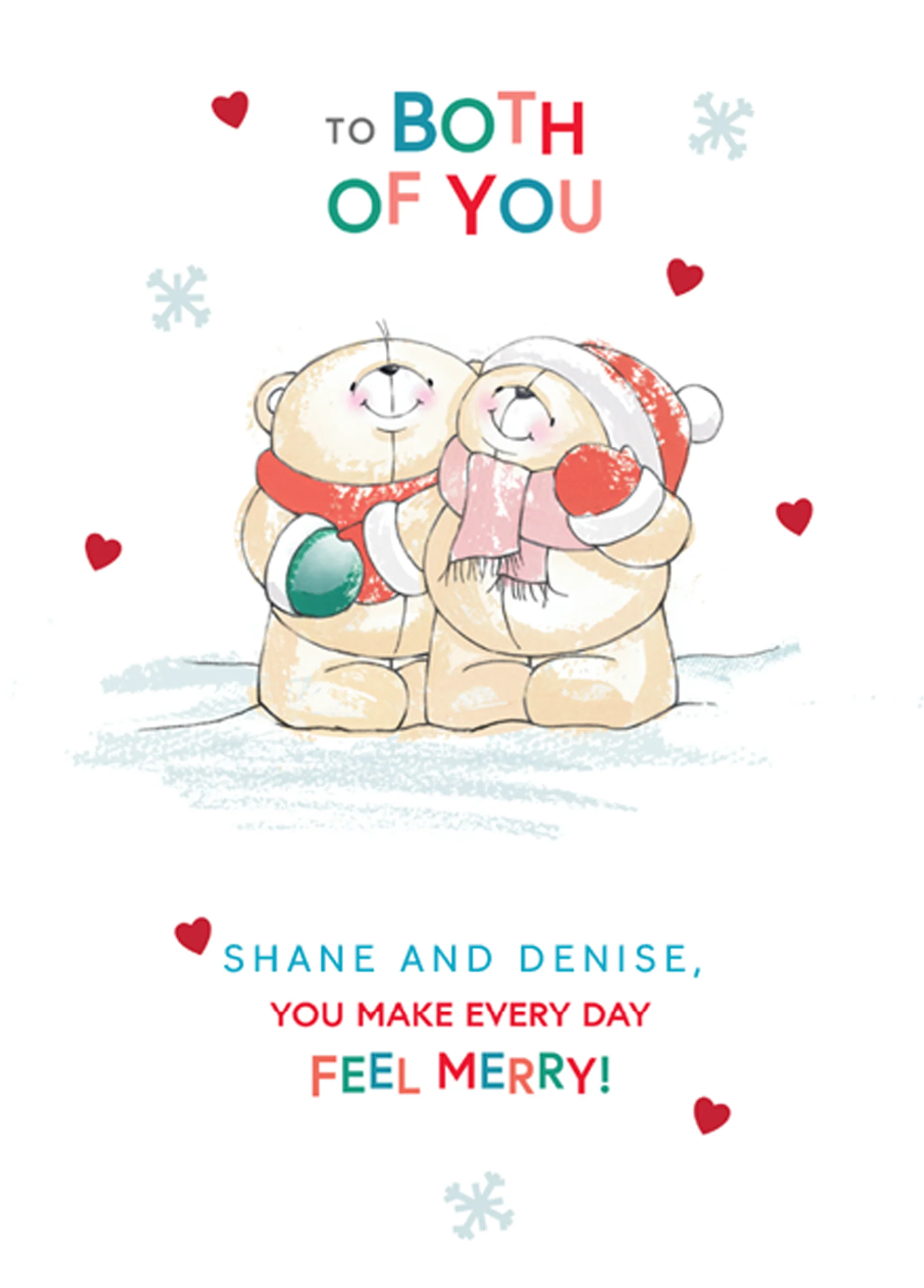 Personalised Cute To Both Of You Forever Friends Christmas Card
