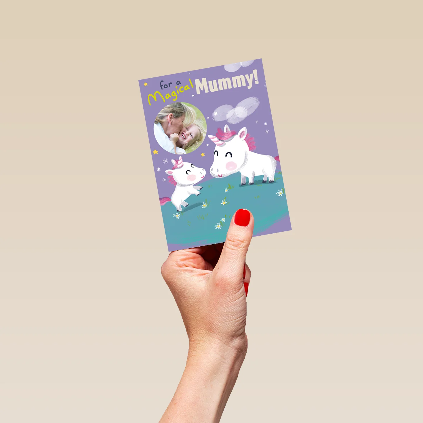 Personalised Cute Unicorn Design Photo Card For Mummy - Image 4