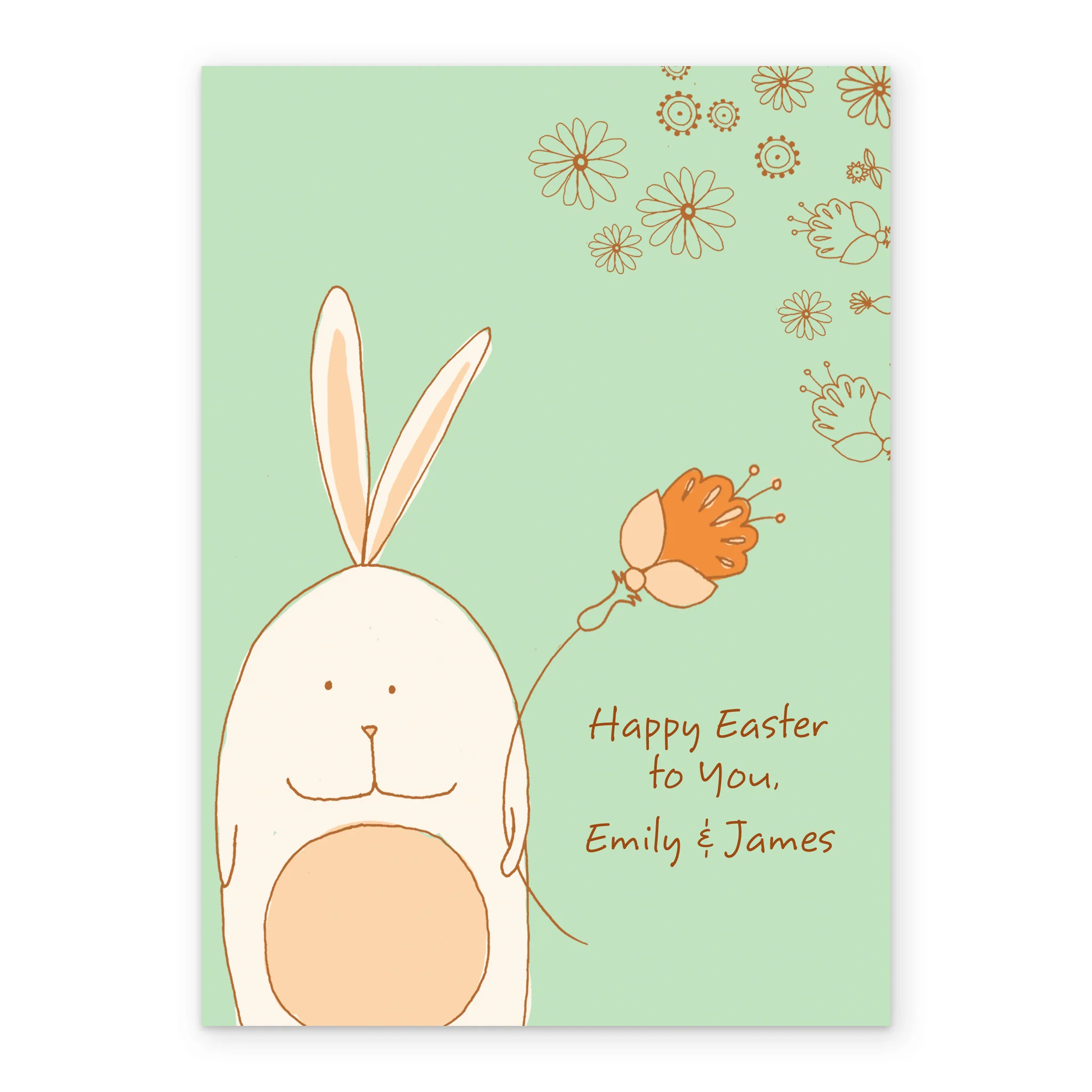 Personalised Cute White Rabbit Design Easter Card - Image 2