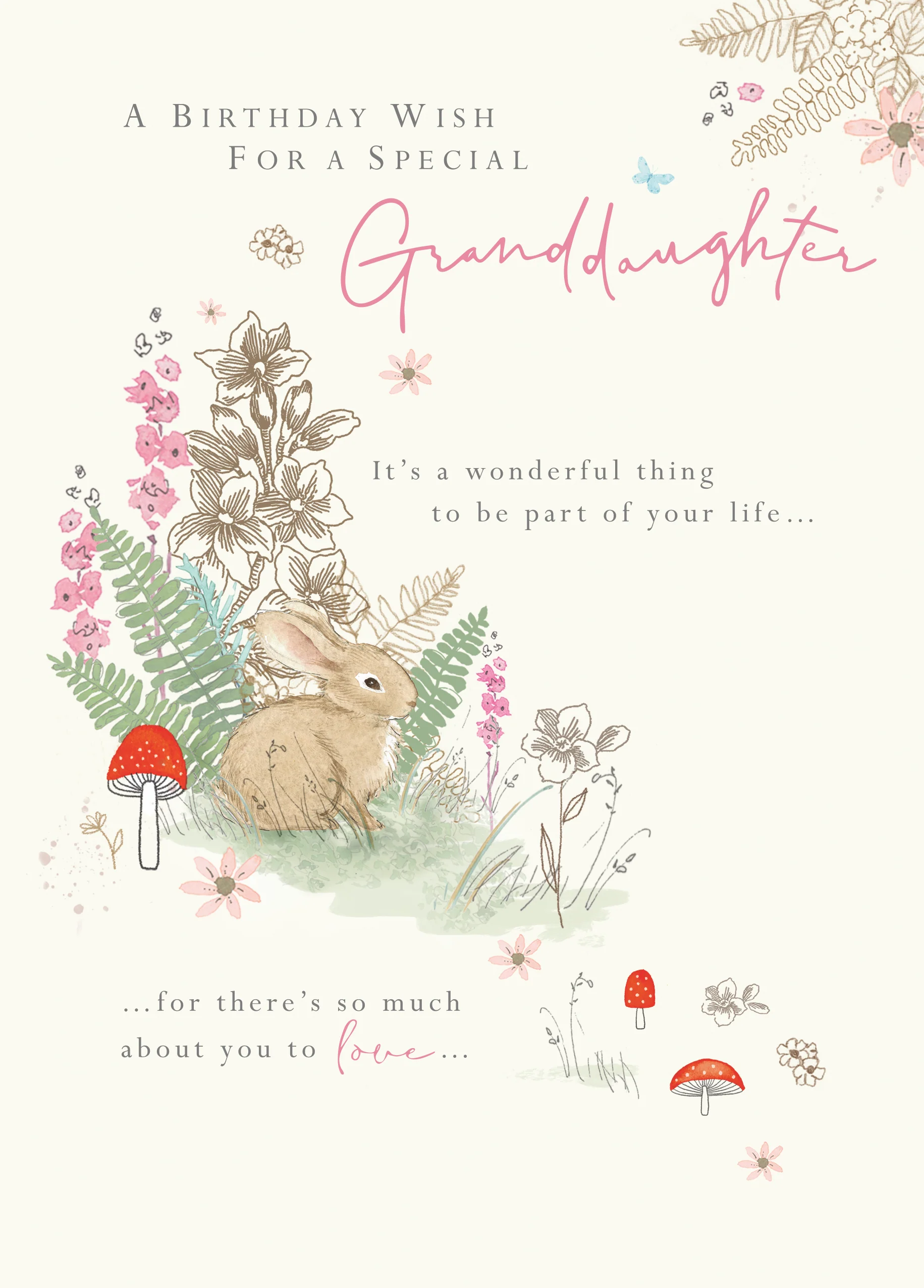 Personalised Cute Woodland Birthday Card For Granddaughter