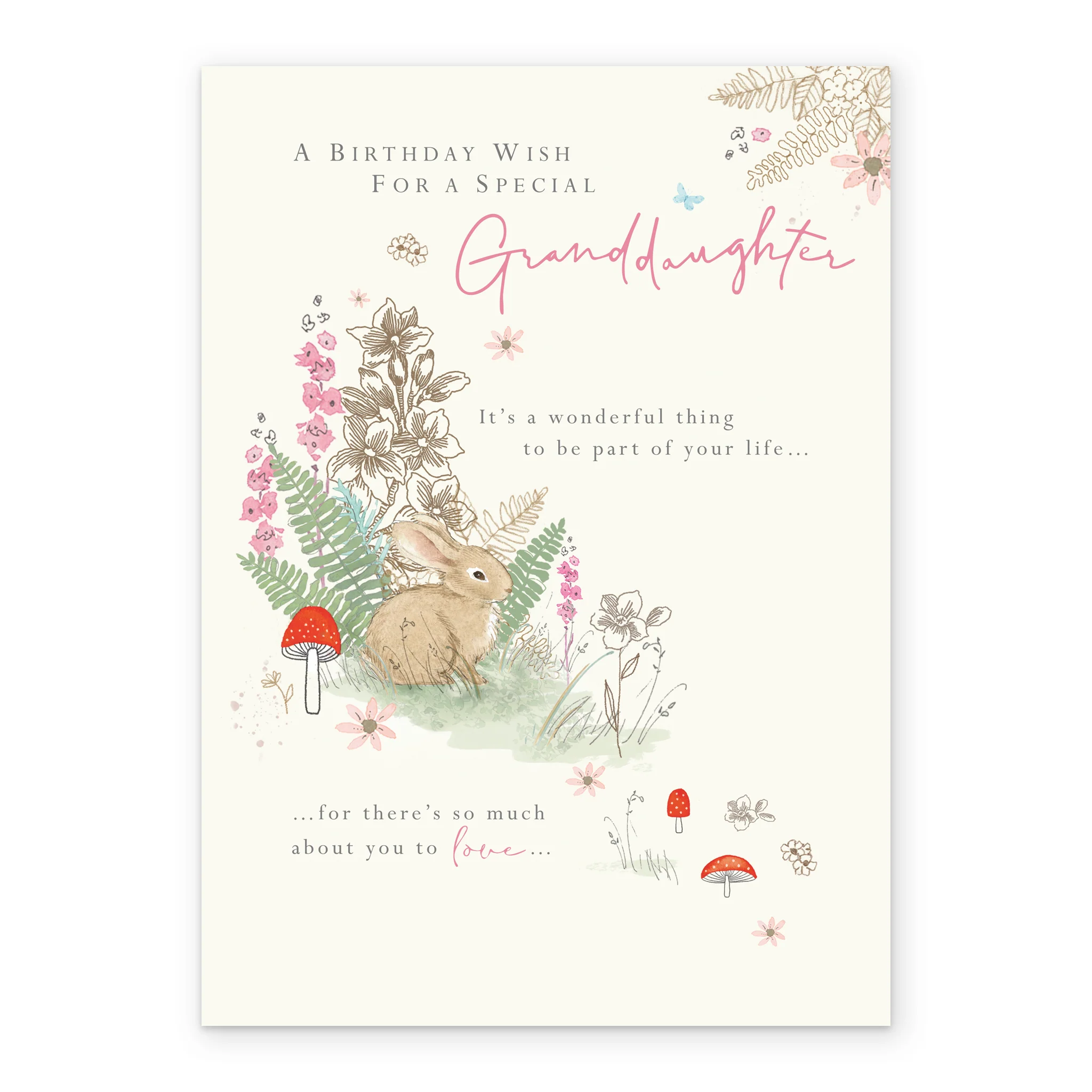 Personalised Cute Woodland Birthday Card For Granddaughter - Image 2