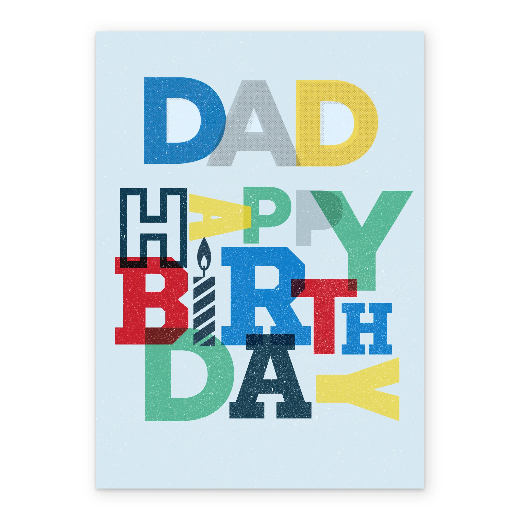 Personalised Dad Birthday With Colourful Text Card - Image 2