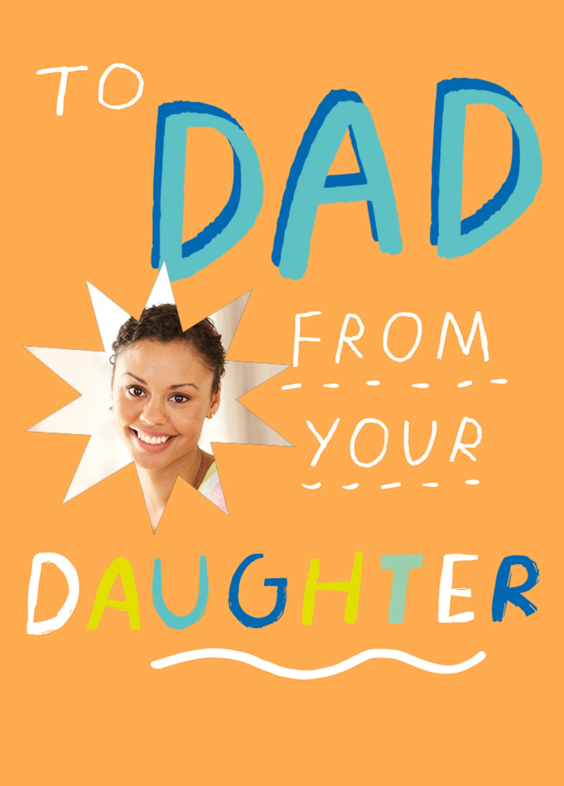 Personalised Dad From Daughter Birthday Star Photo Card