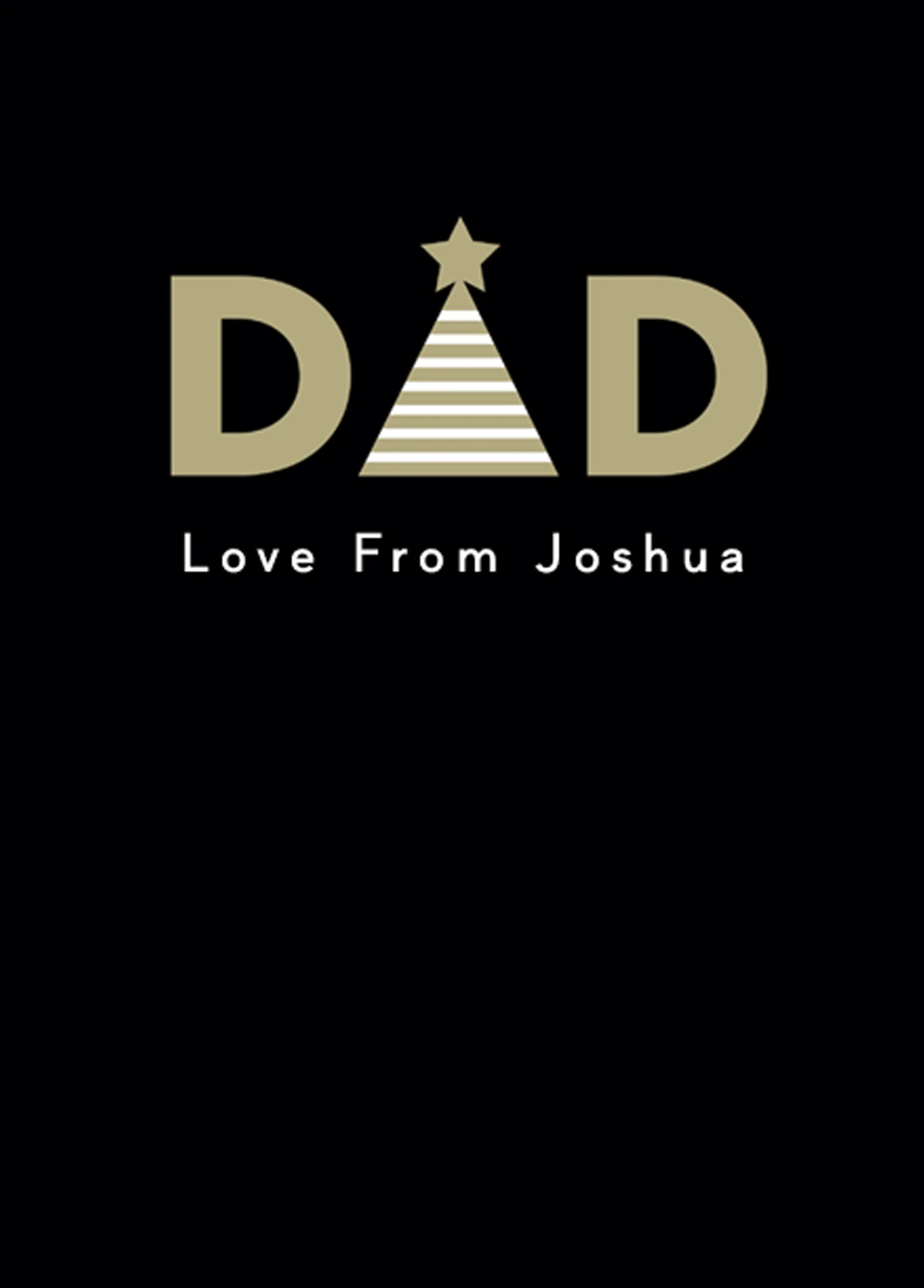 Personalised Dad Gold & Black Text With Icons Christmas Card