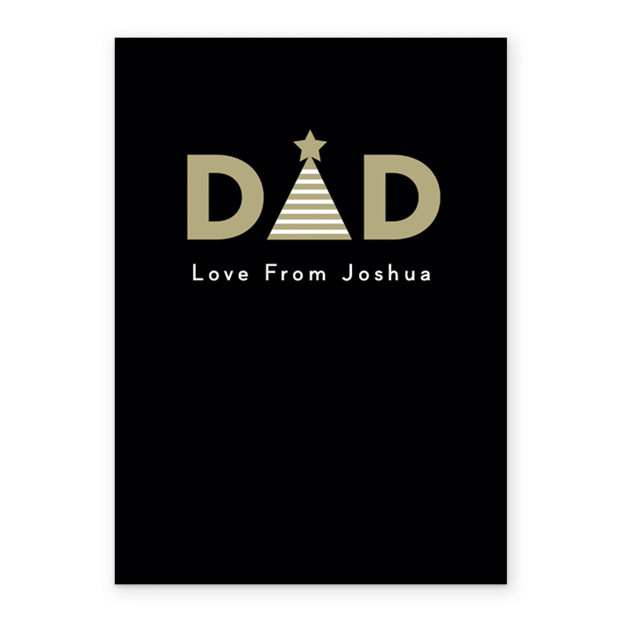 Personalised Dad Gold & Black Text With Icons Christmas Card - Image 2