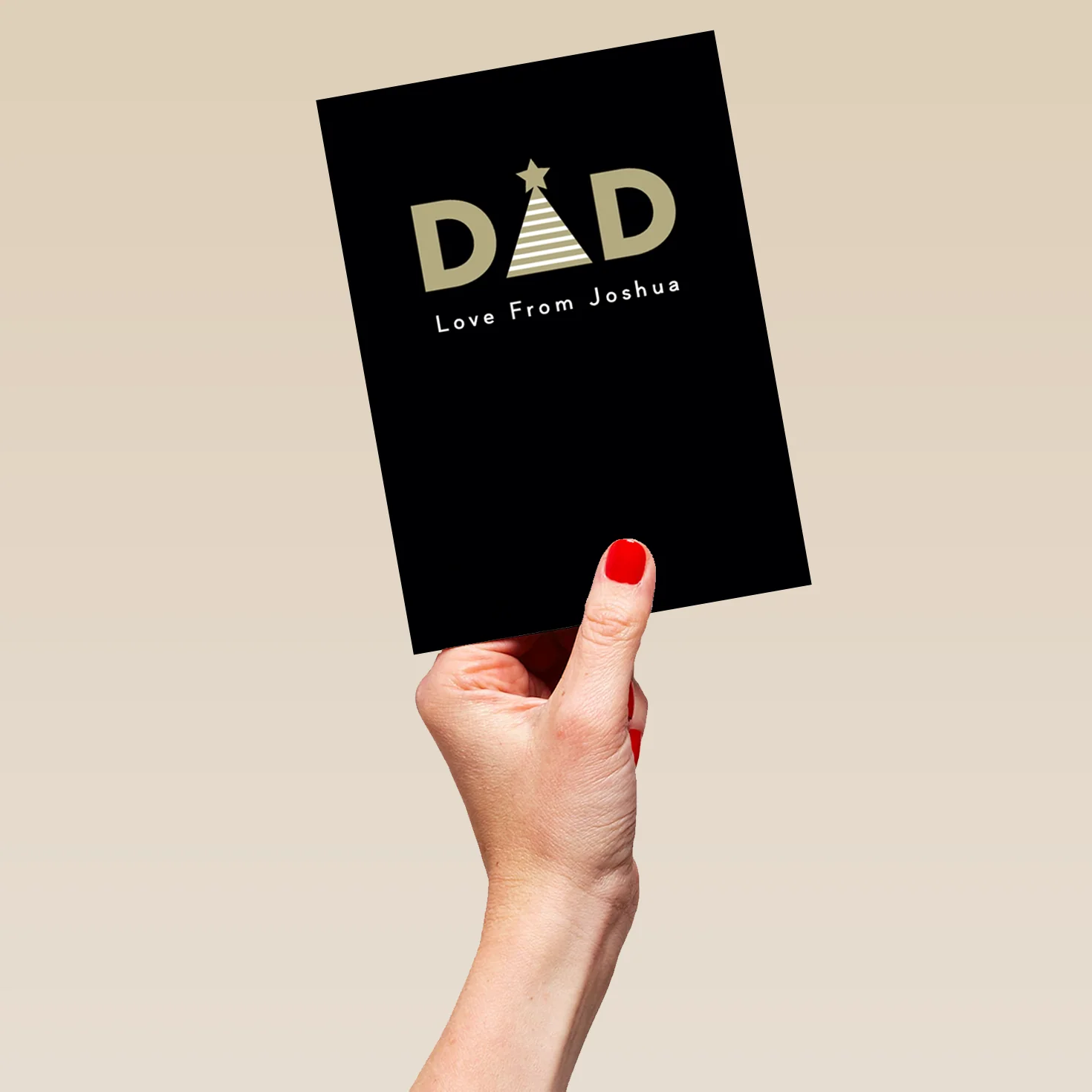 Personalised Dad Gold & Black Text With Icons Christmas Card - Image 5