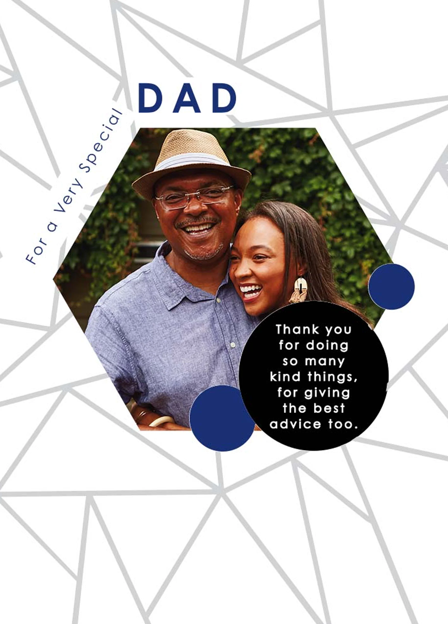 Personalised Dad Gold Photo Card