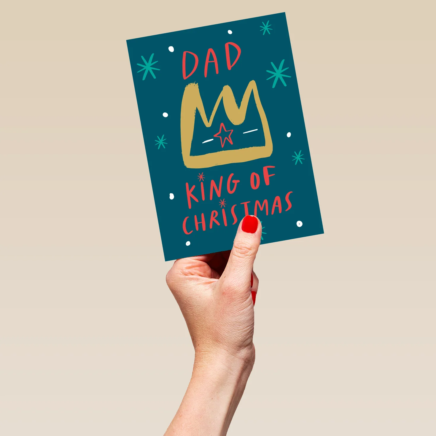 Personalised Dad King Of Christmas Crown Card - Image 5