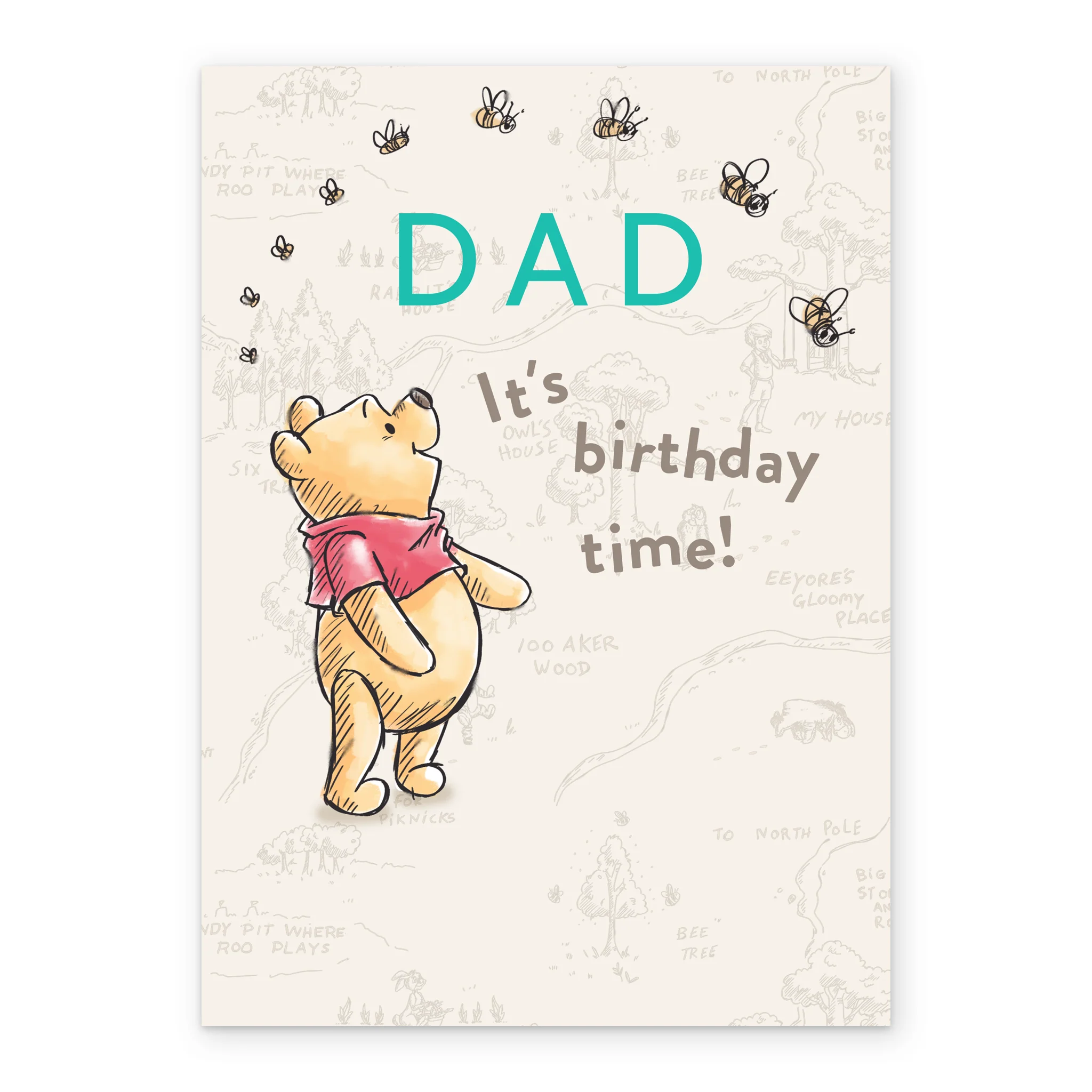 Personalised Dad Winnie the Pooh Birthday Card - Image 2