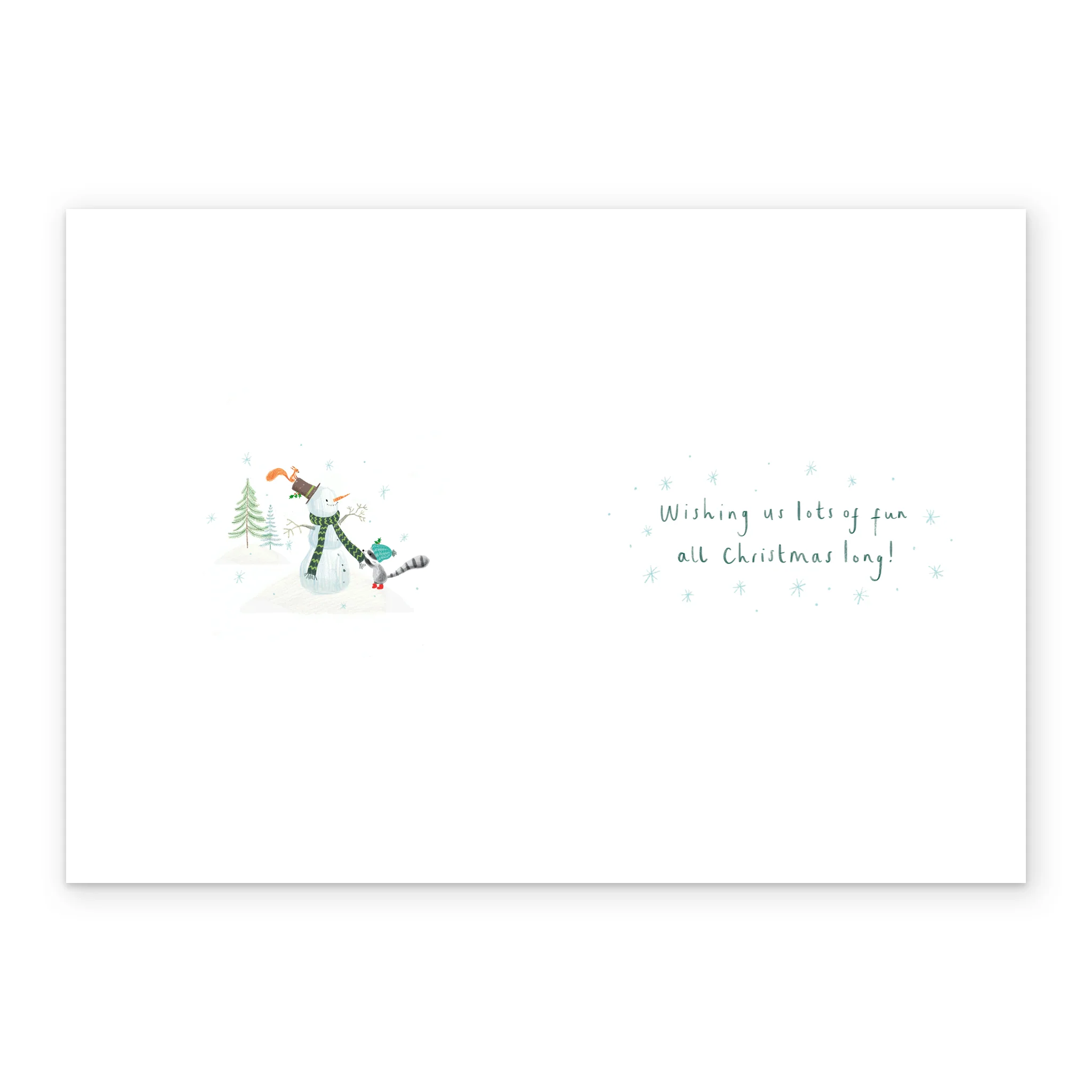 Personalised Daddy From Little Boy Cute Snowman Raccoons Christmas Card - Image 3