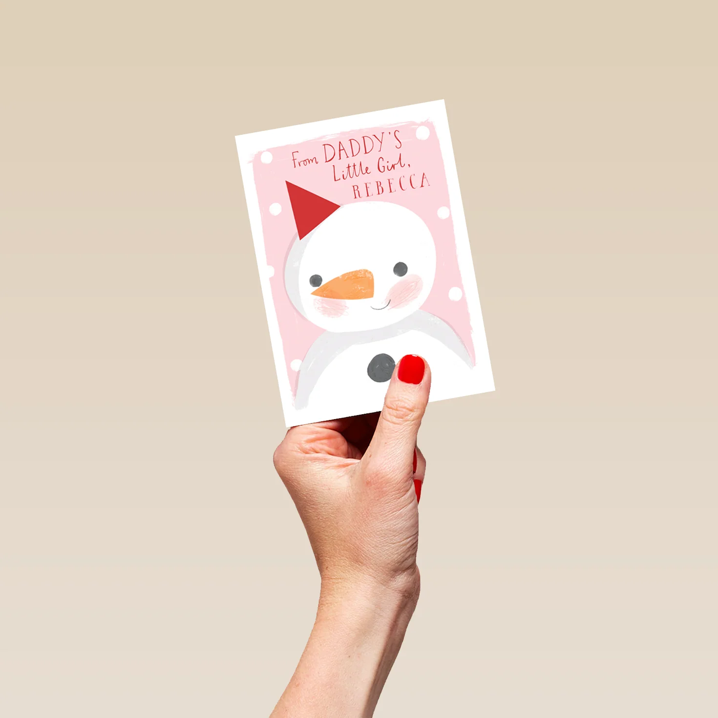 Personalised Daddy From Little Girl Snowman Christmas Card - Image 4