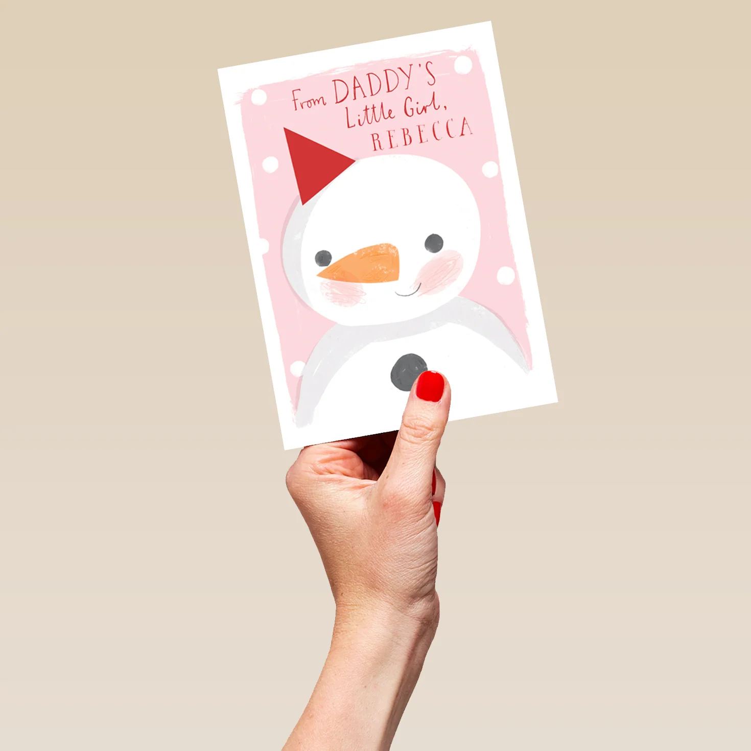Personalised Daddy From Little Girl Snowman Christmas Card - Image 5