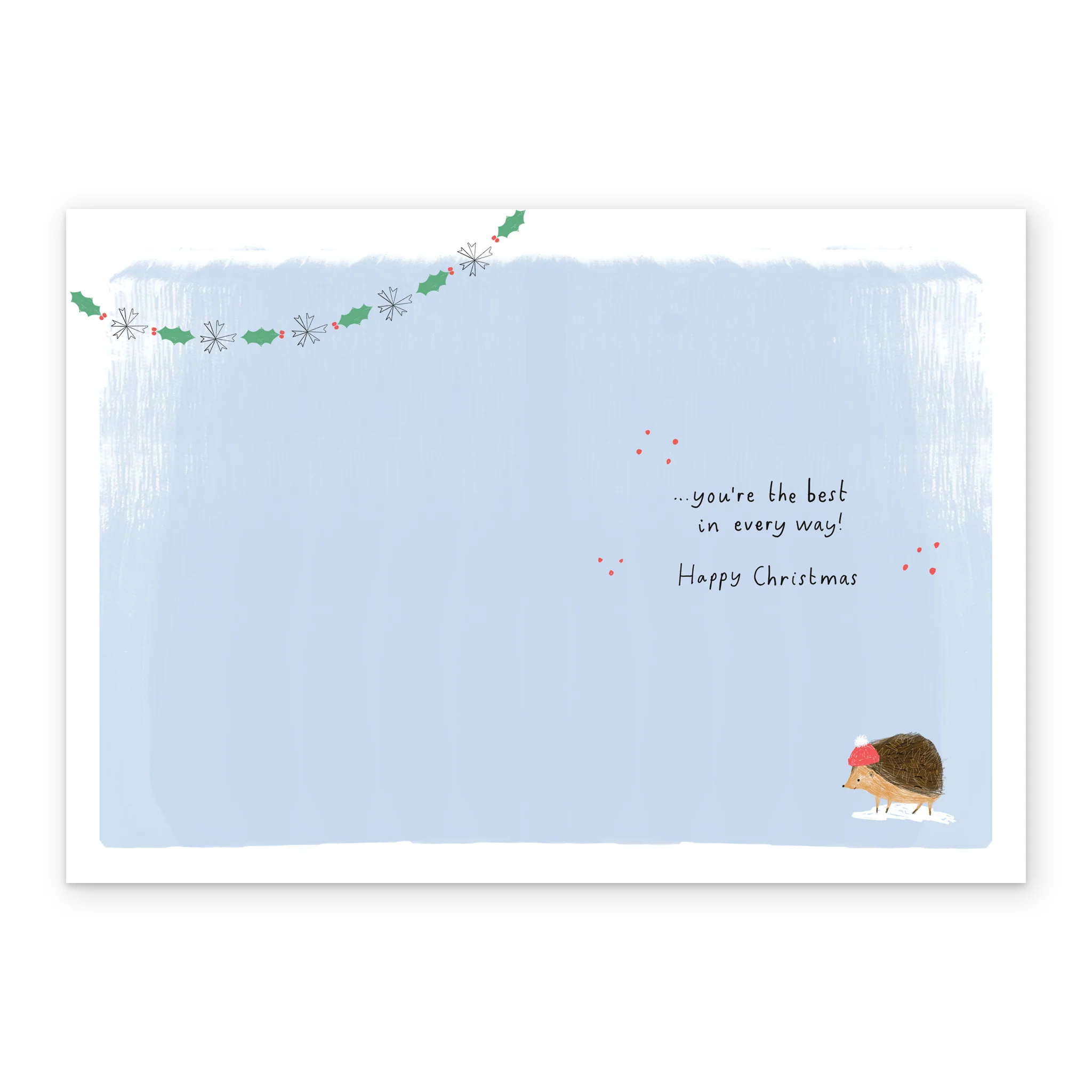 Personalised Daddy Hedgehogs Decorating The Tree Cute Christmas Card - Image 3