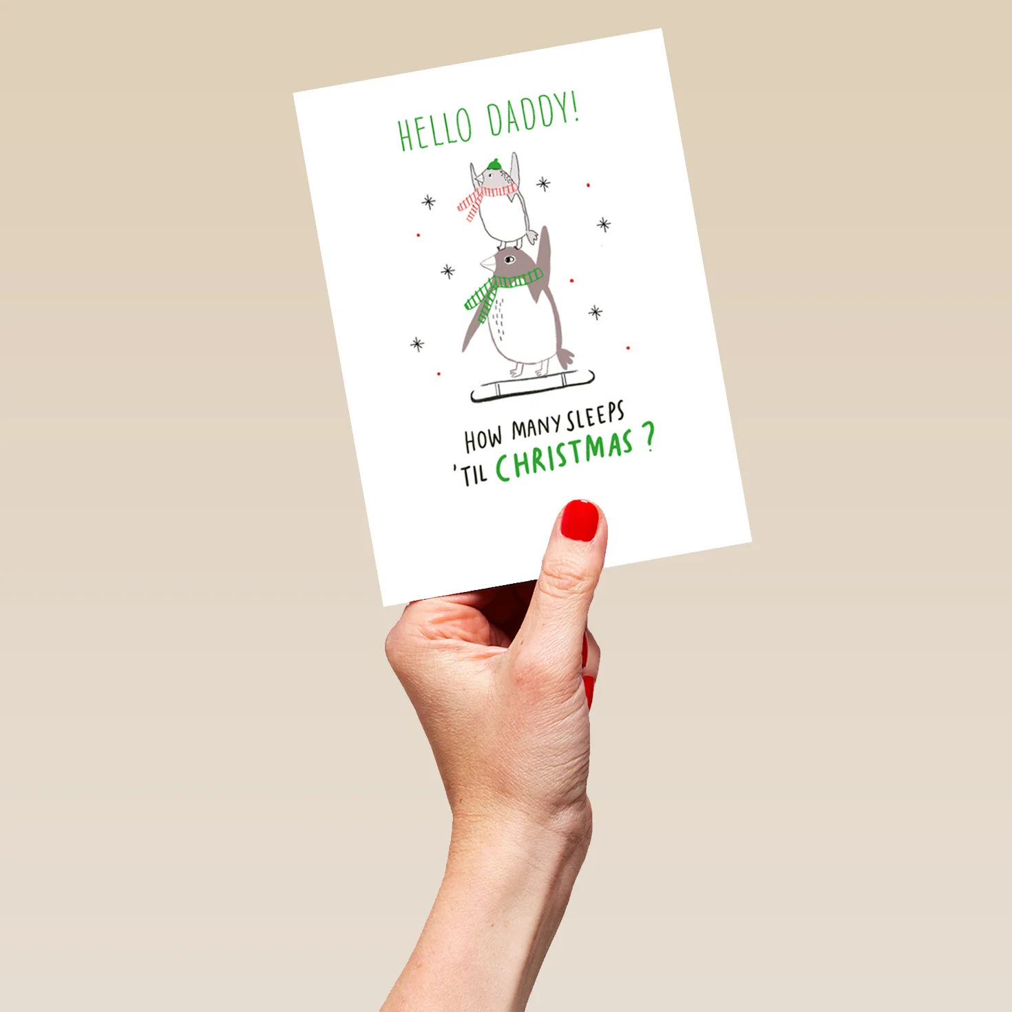 Personalised Daddy How Many Sleeps Cute Christmas Card - Image 5
