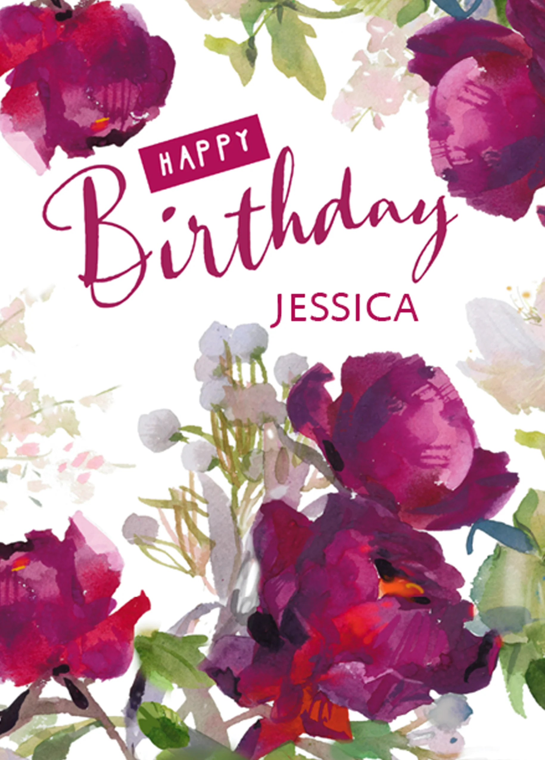 Personalised Damask Roses Traditional Birthday Card