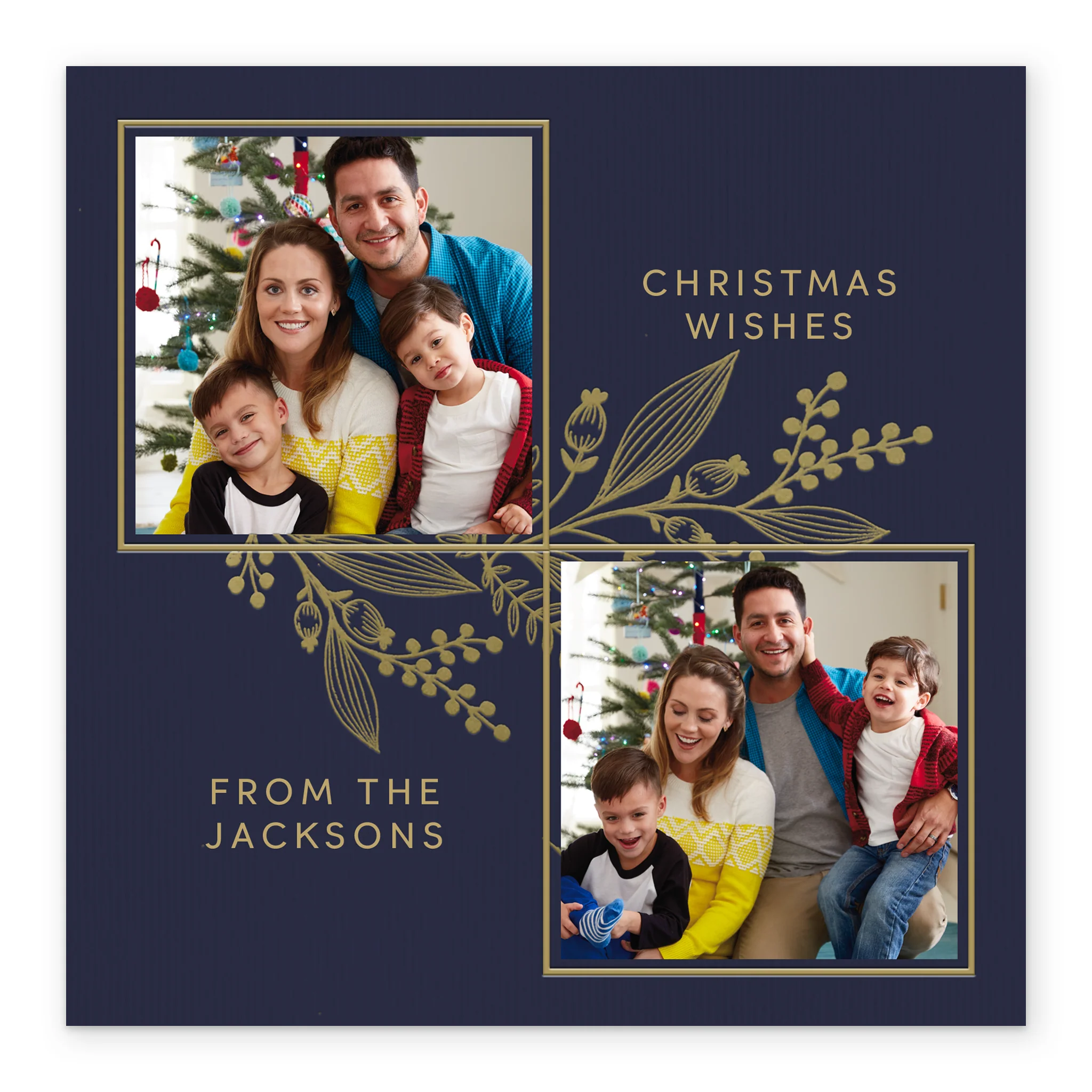 Personalised Dark Classic Photo Christmas Card - Image 2