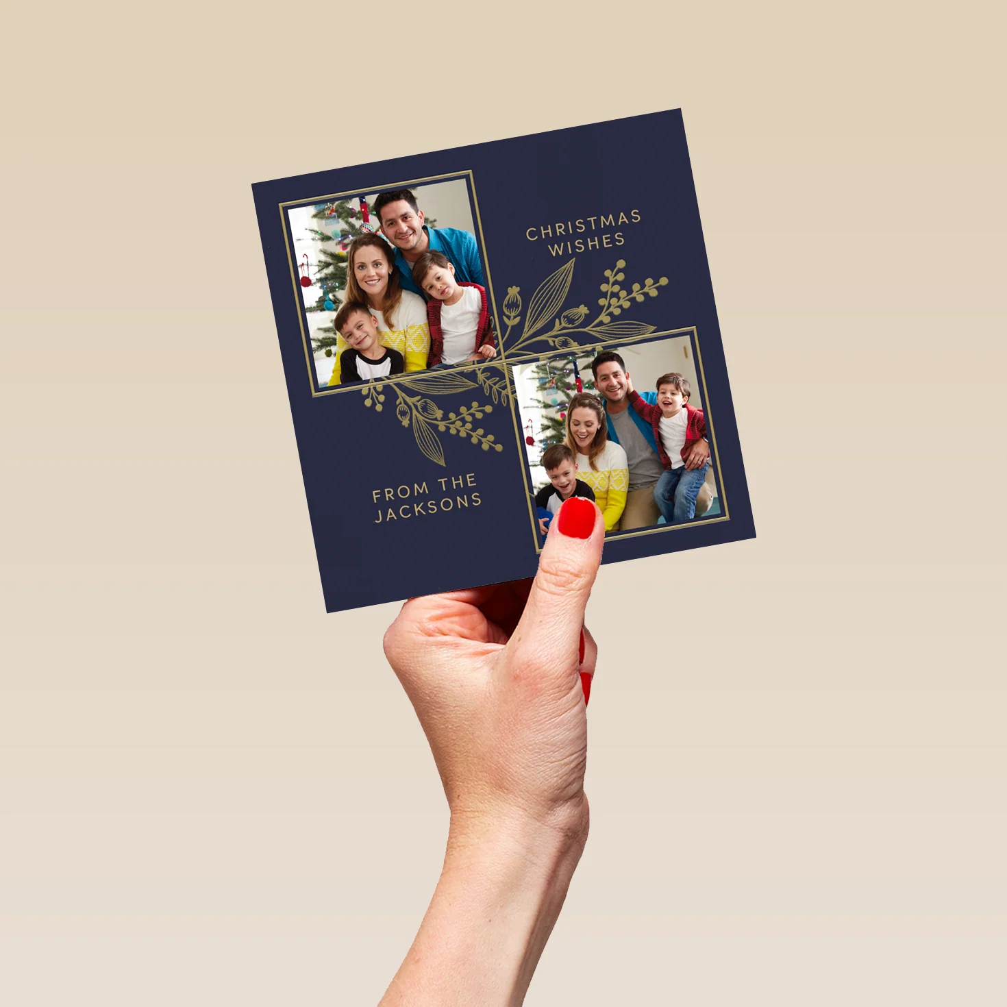 Personalised Dark Classic Photo Christmas Card - Image 5