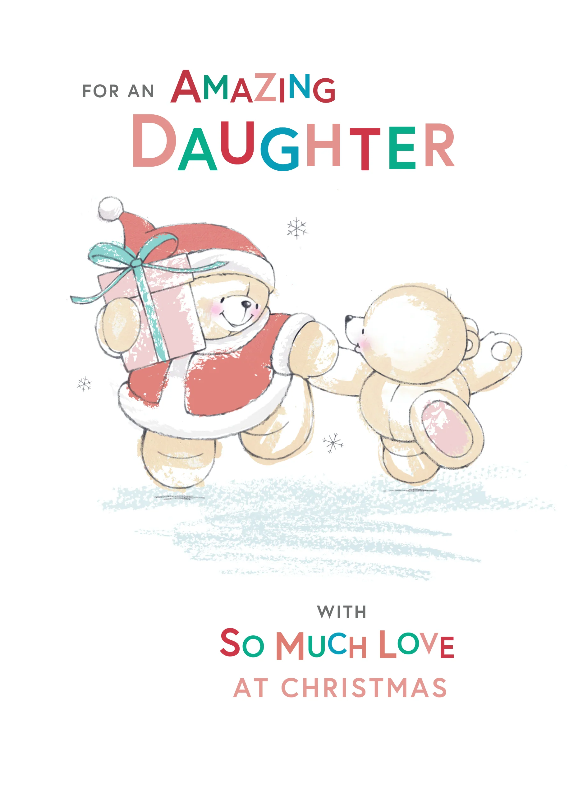 Personalised Daughter Cute Forever Friends Christmas Card