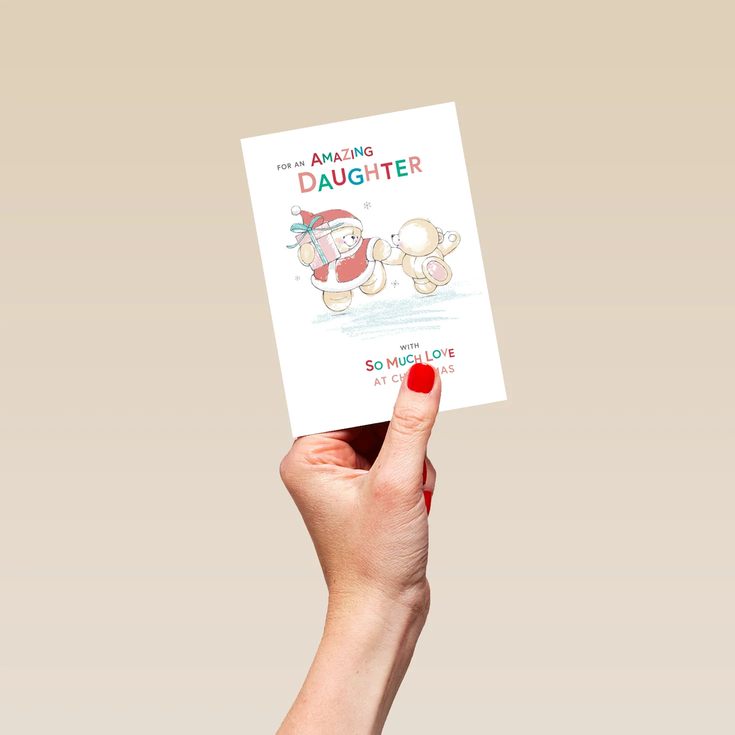 Personalised Daughter Cute Forever Friends Christmas Card - Image 4