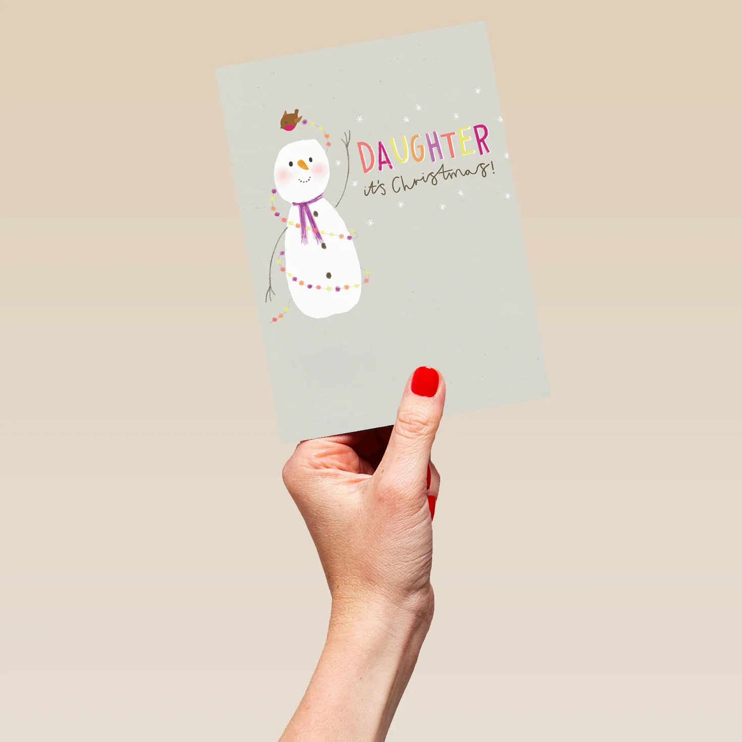 Personalised Daughter Cute Snowman Christmas Card - Image 5