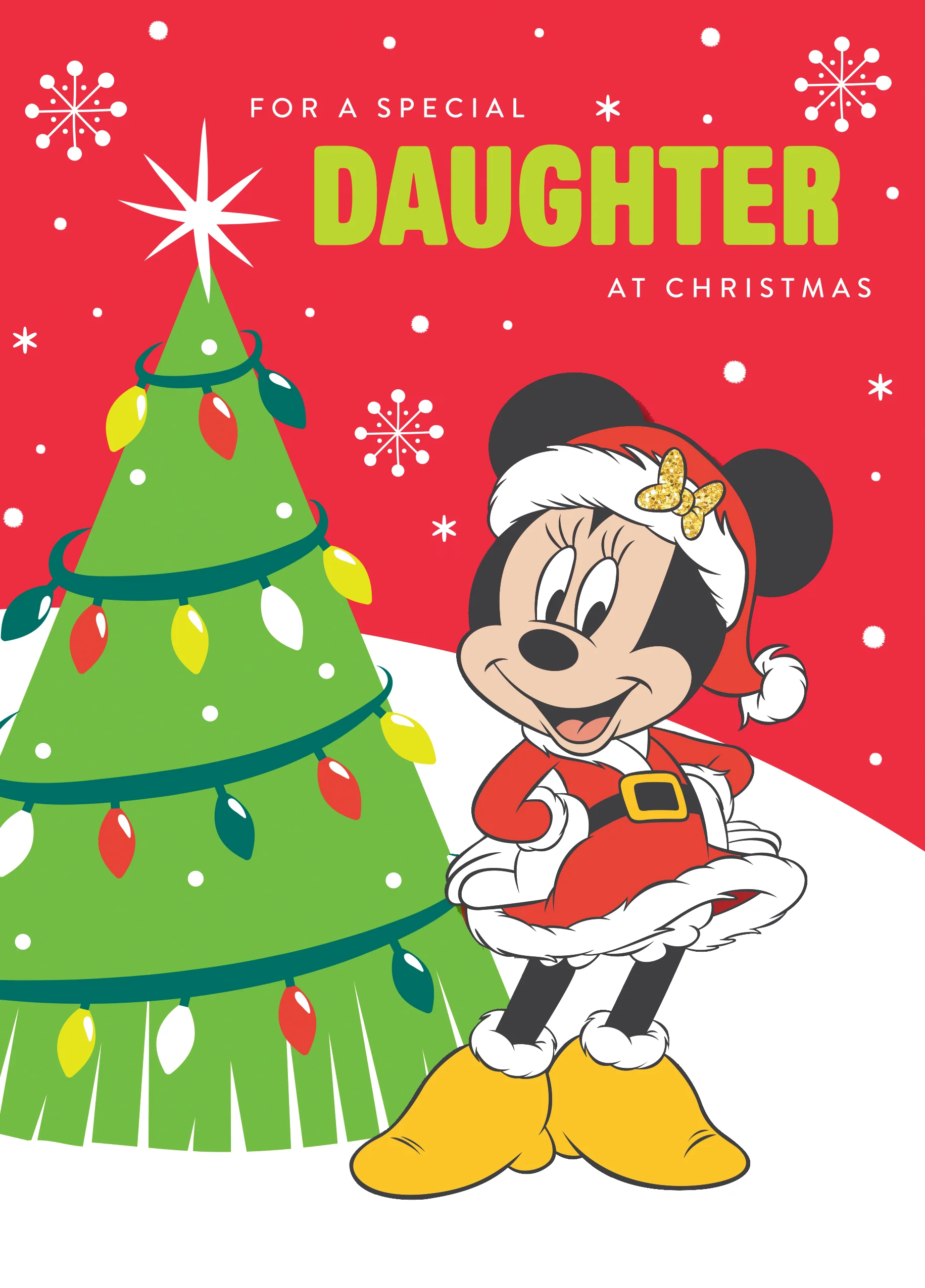 Personalised Daughter Disney Minnie Mouse Christmas Card