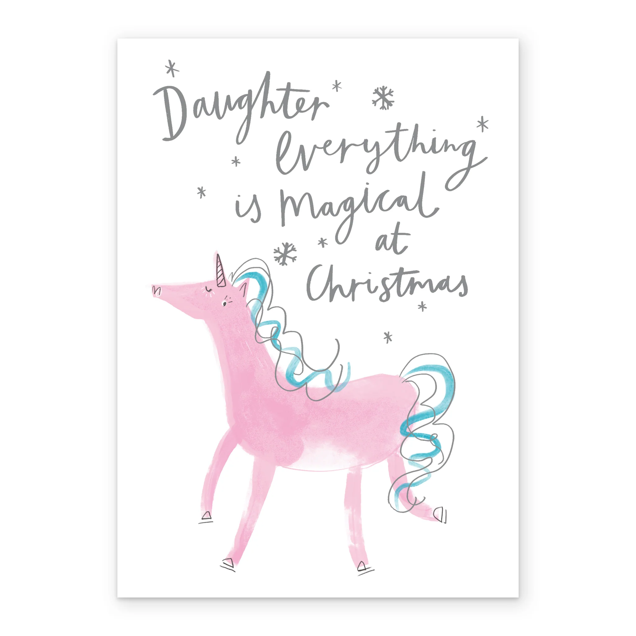 Personalised Daughter Magical Unicorn Christmas Card - Image 2