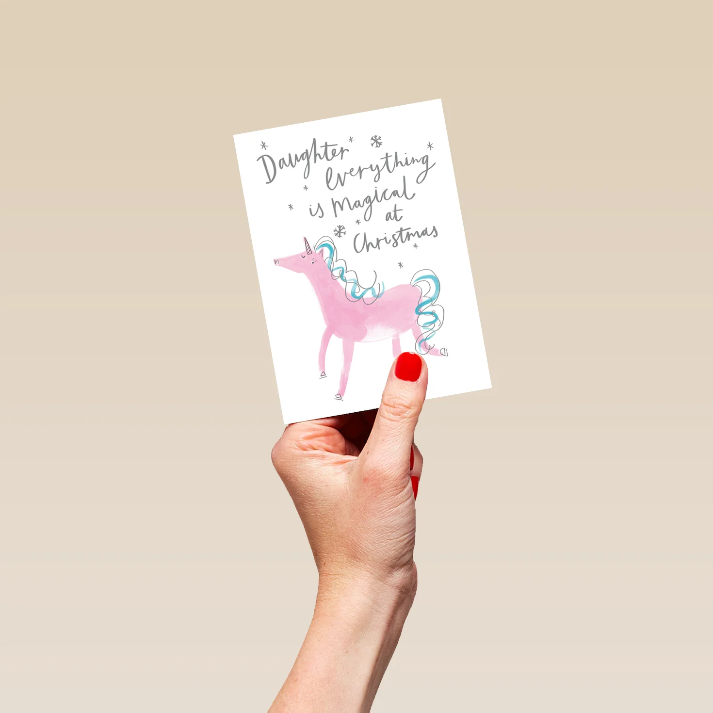 Personalised Daughter Magical Unicorn Christmas Card - Image 4
