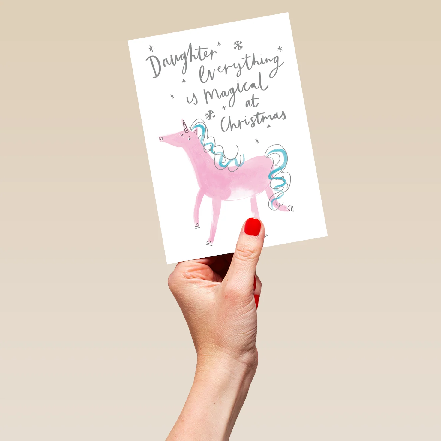Personalised Daughter Magical Unicorn Christmas Card - Image 5