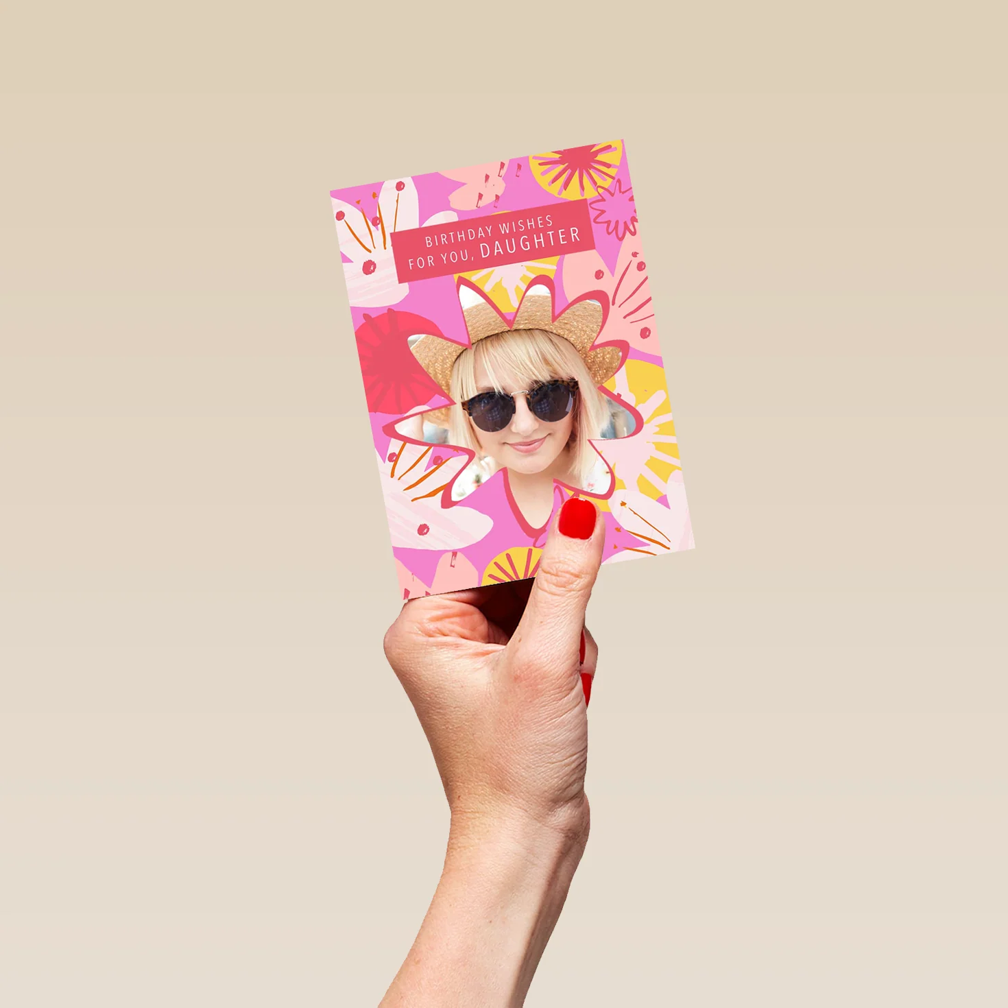 Personalised Daughter Photo Flowers Card - Image 4
