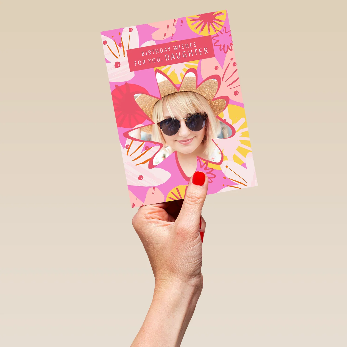 Personalised Daughter Photo Flowers Card - Image 5