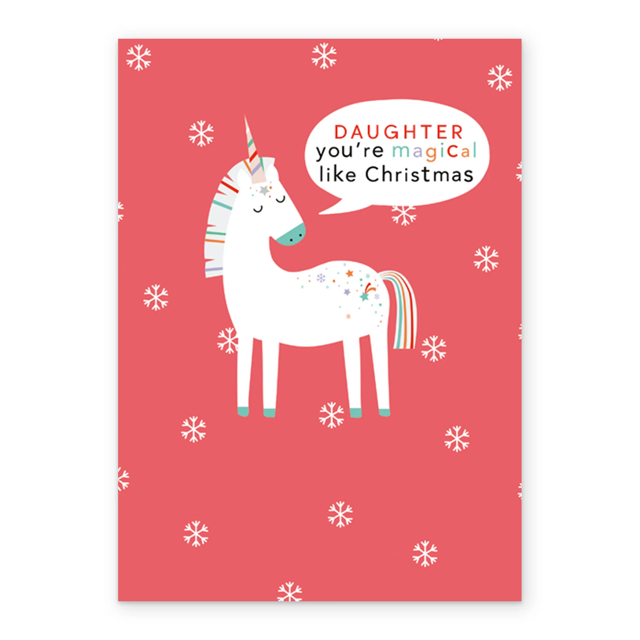 Personalised Daughter Unicorn And Magic Christmas Card - Image 2