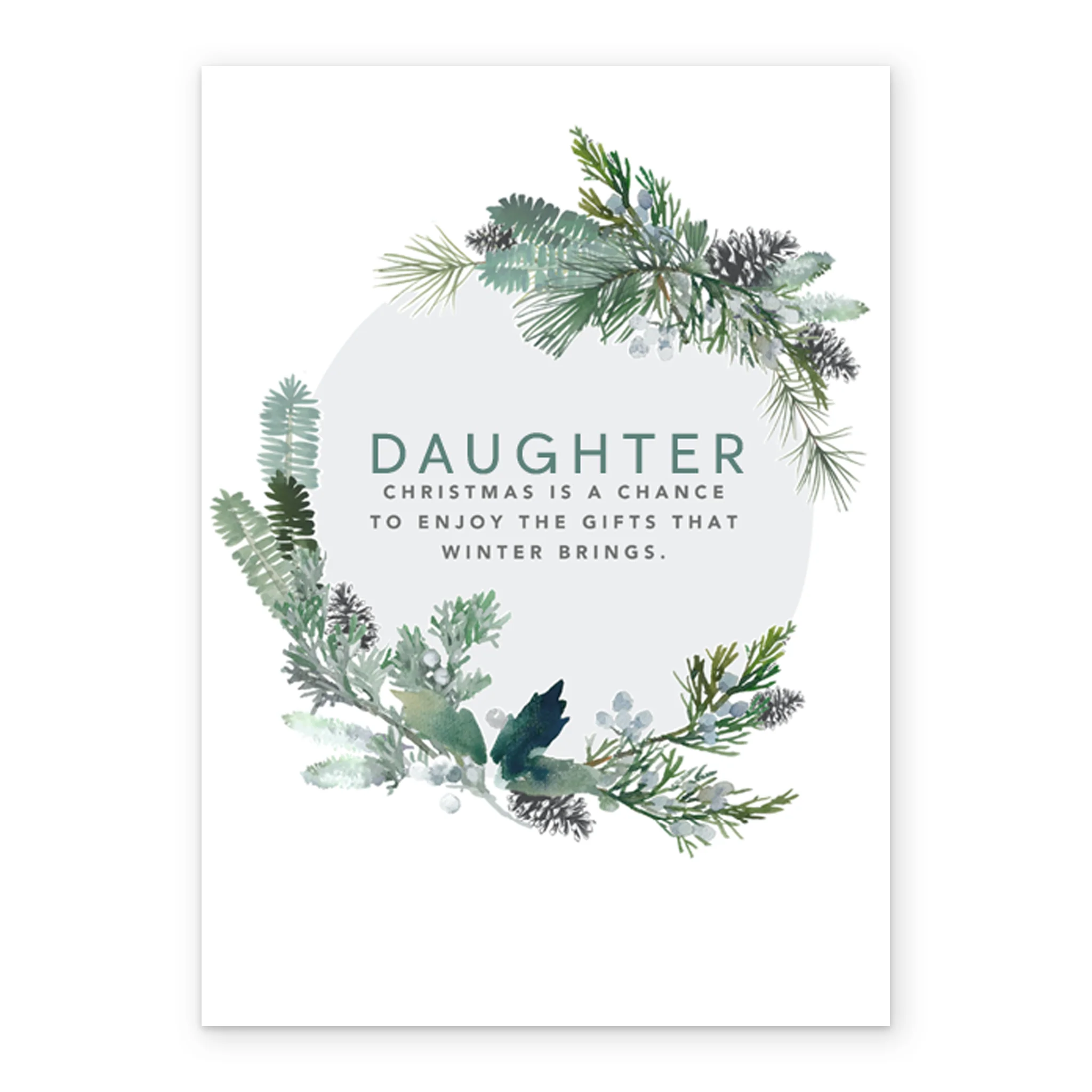 Personalised Daughter Wreath And Verse Christmas Card - Image 2