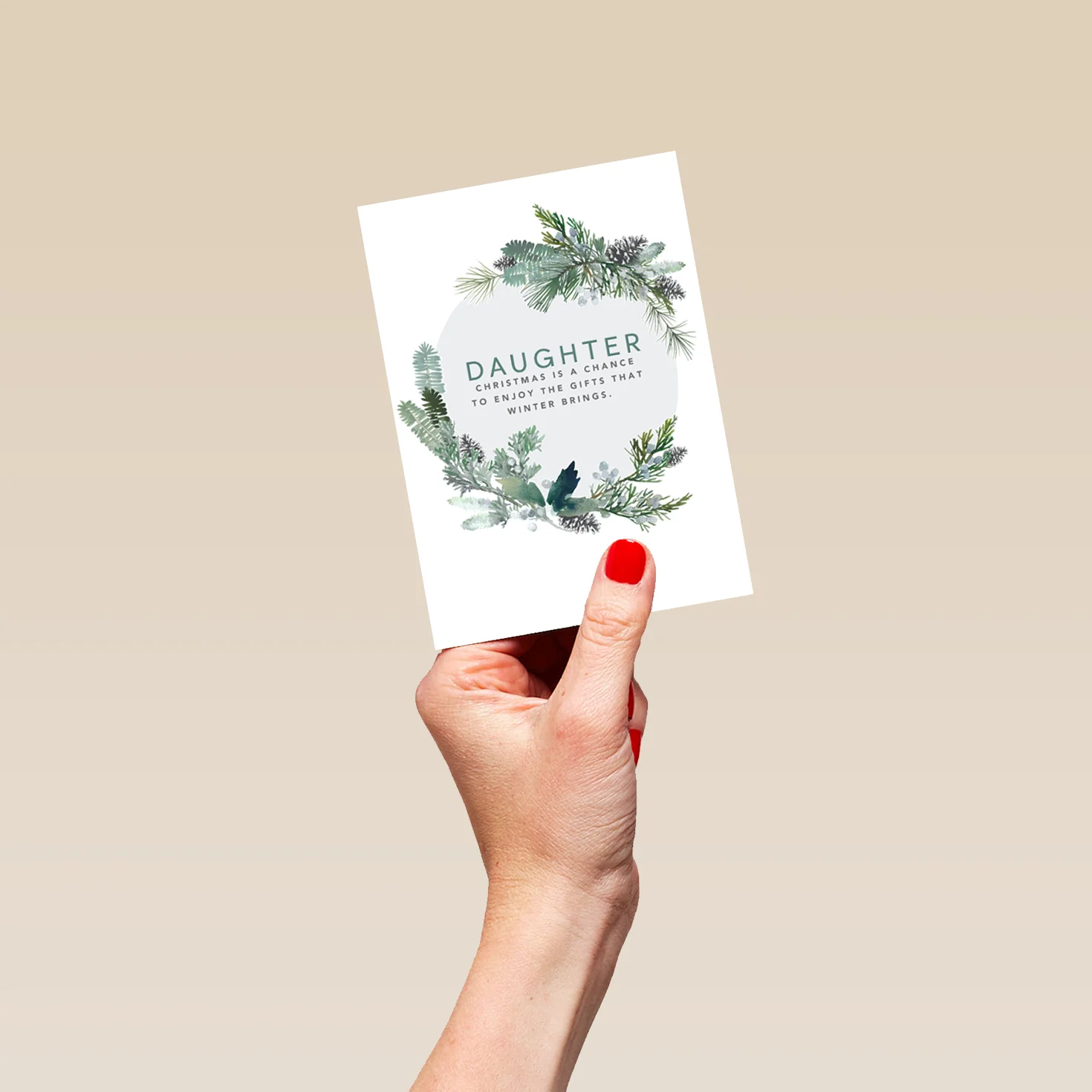 Personalised Daughter Wreath And Verse Christmas Card - Image 4