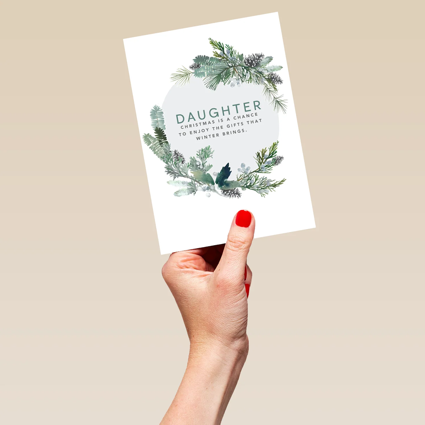 Personalised Daughter Wreath And Verse Christmas Card - Image 5